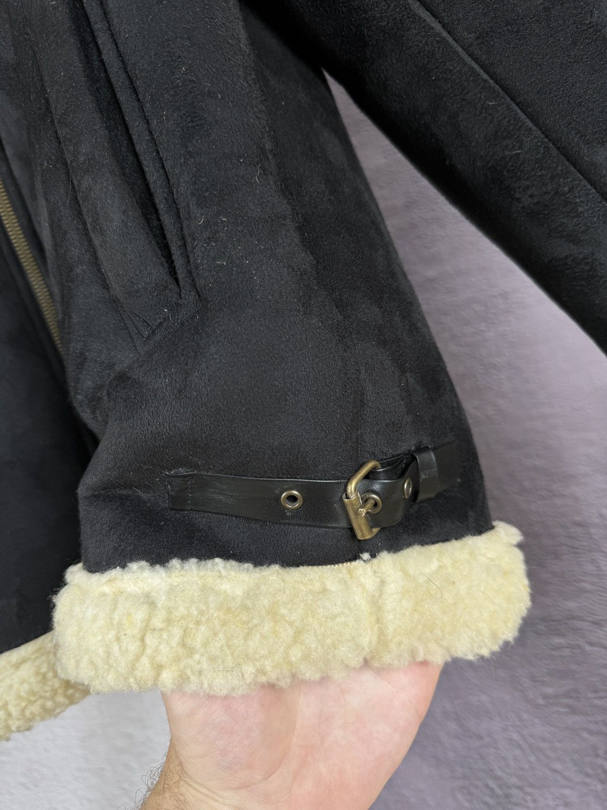 Japanese Brand Vintage Black Faux Leather Suede shearling jacket size L-XL Size US L / EU 52-54 / 3 - 10 Thumbnail