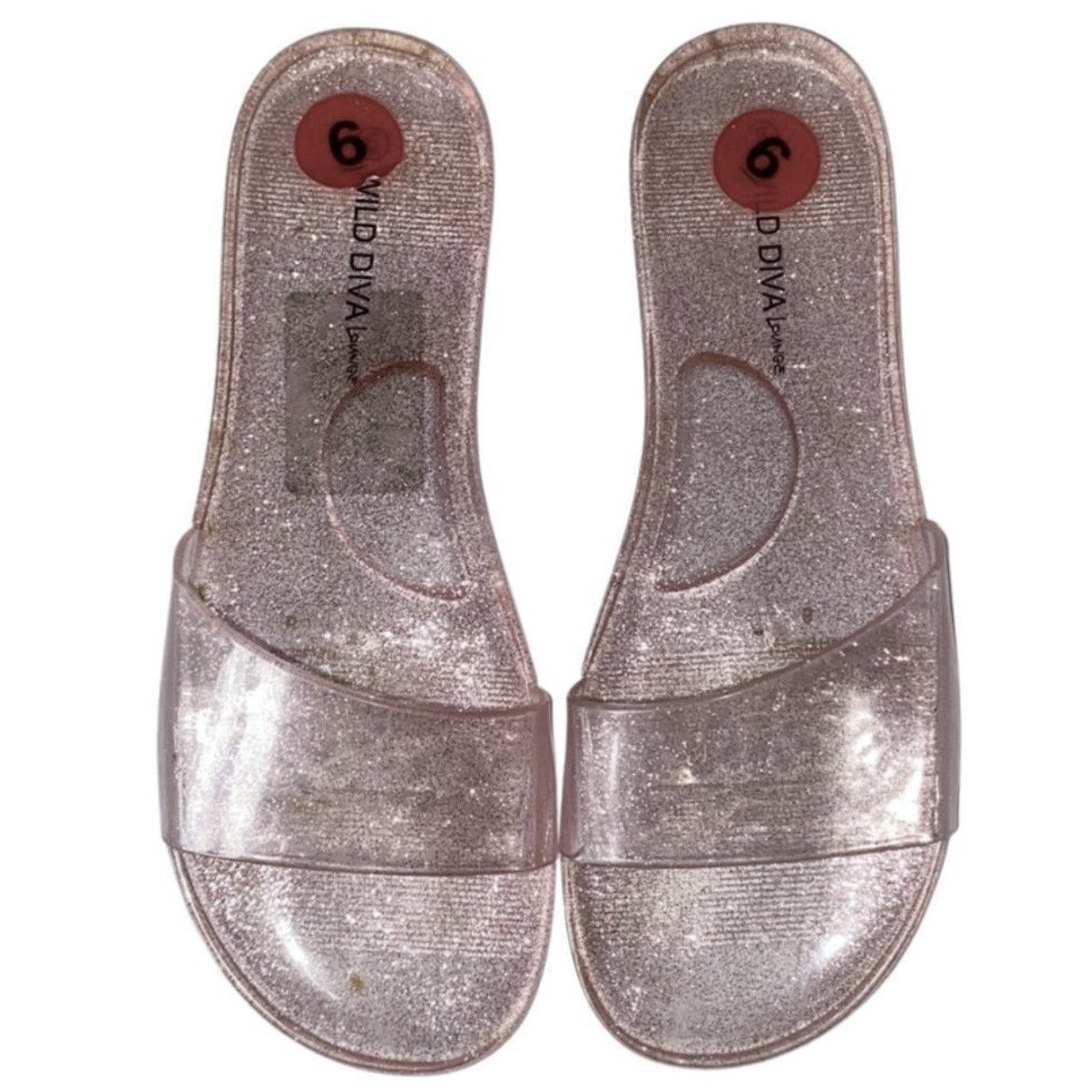 Other WILD DIVA Lounge, Pink Glitter Jelly Sandals Size US 6 / IT 36 - 3 Thumbnail