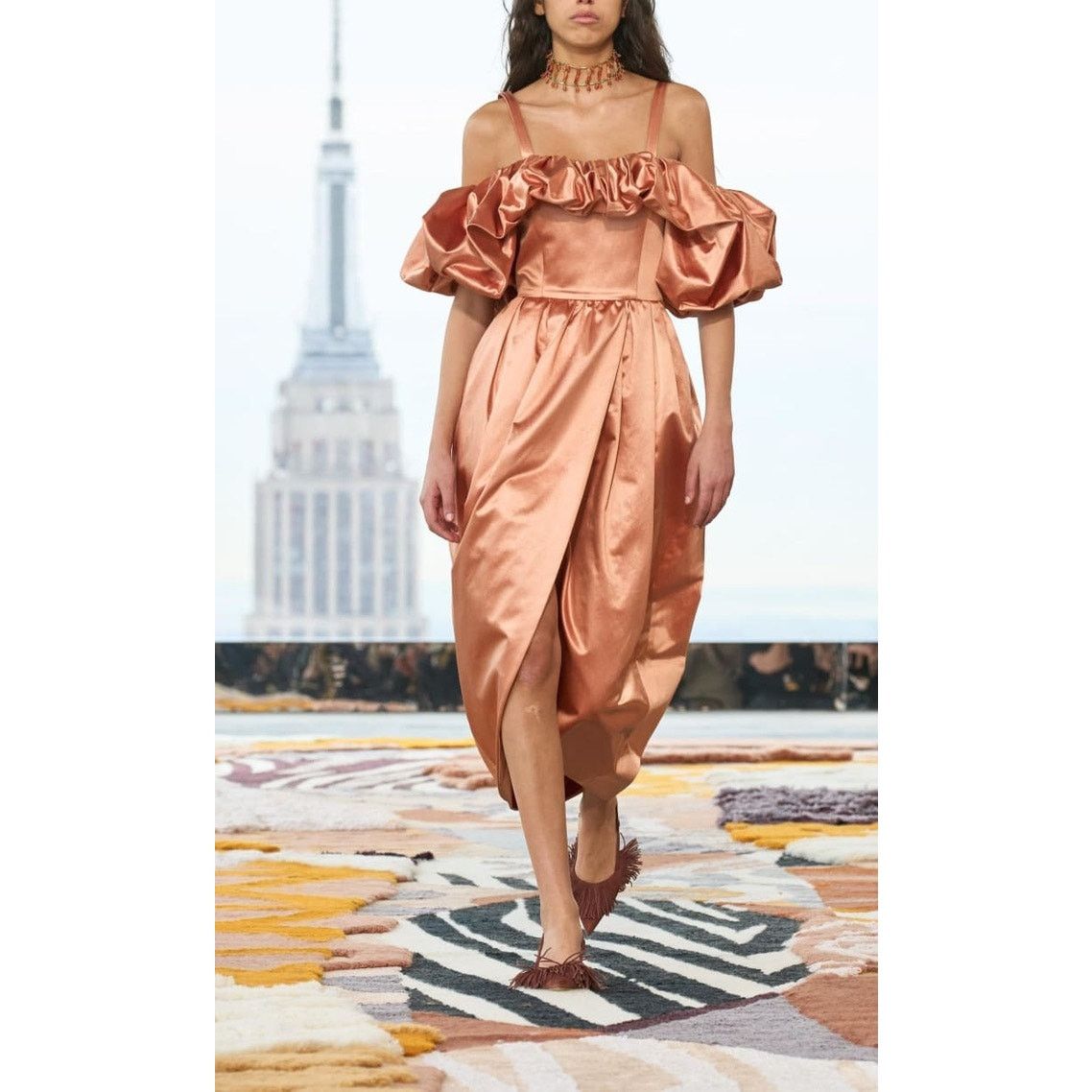 Ulla Johnson NWT Ulla Johnson Women's Lelita Off Shoulder Midi Dress Size M / US 6-8 / IT 42-44 - 2 Thumbnail