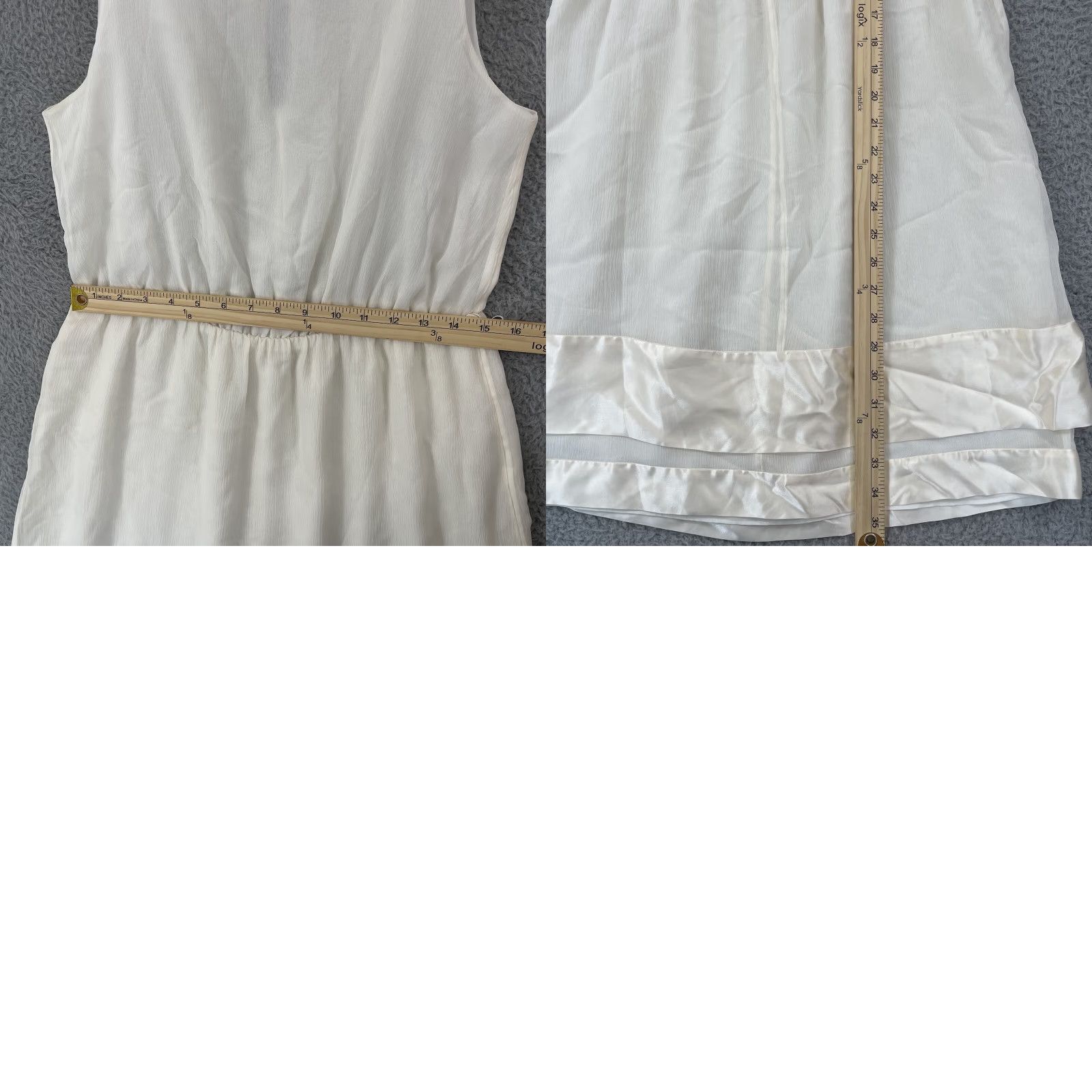 Banana Republic Banana Republic Dress Womens 8 Cream Silk Sleeveless Knee Length Casual Formal Cocktail 100% Silk Satin Size M / US 6-8 / IT 42-44 - 9 Thumbnail