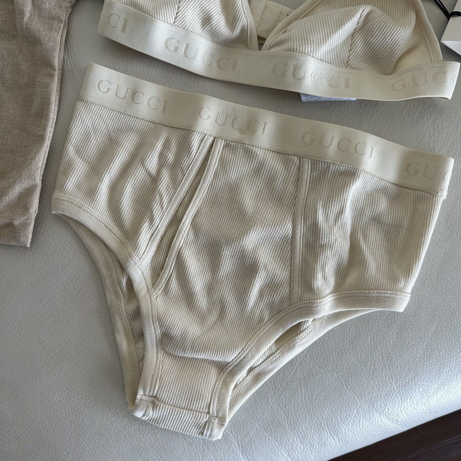Gucci NWT GUCCI LINGERIE SET COTTON RIBBED BEIGE 100% Authentic Si Size M / US 6-8 / IT 42-44 - 4 Thumbnail