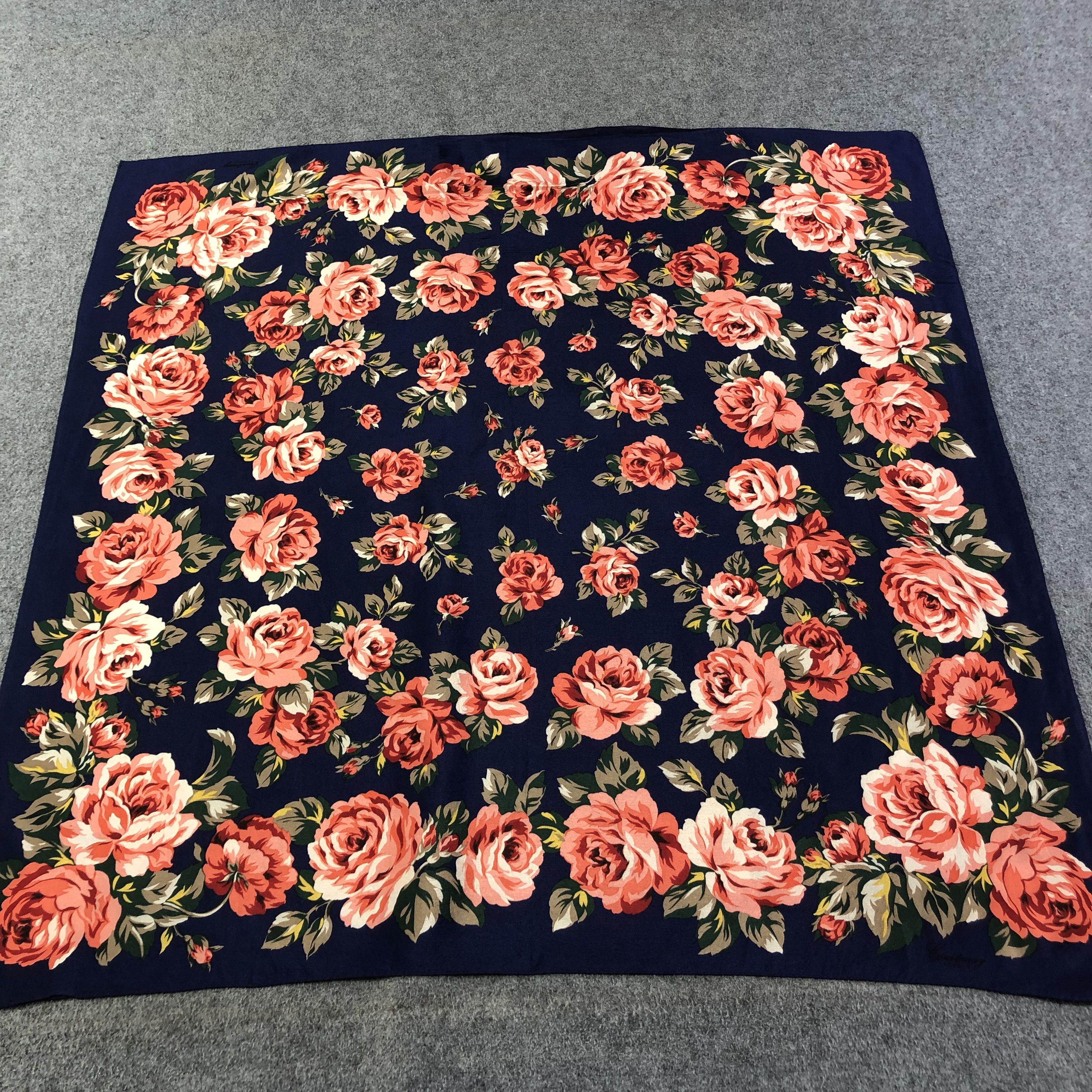 Japanese Brand Courtenay Floral Silk Scarf M702 Size ONE SIZE - 1 Thumbnail