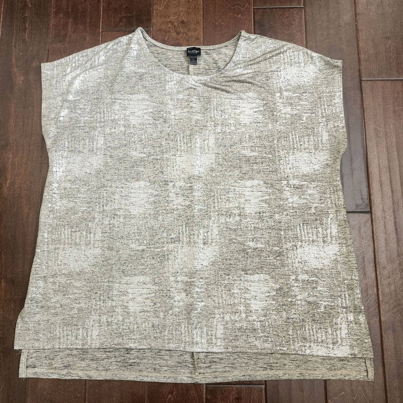Vintage Marled Top Womens 2X Silver Lavanya Woman Knit Low Hem Plus Size XXL / US 16-18 / IT 52-54 - 2 Thumbnail