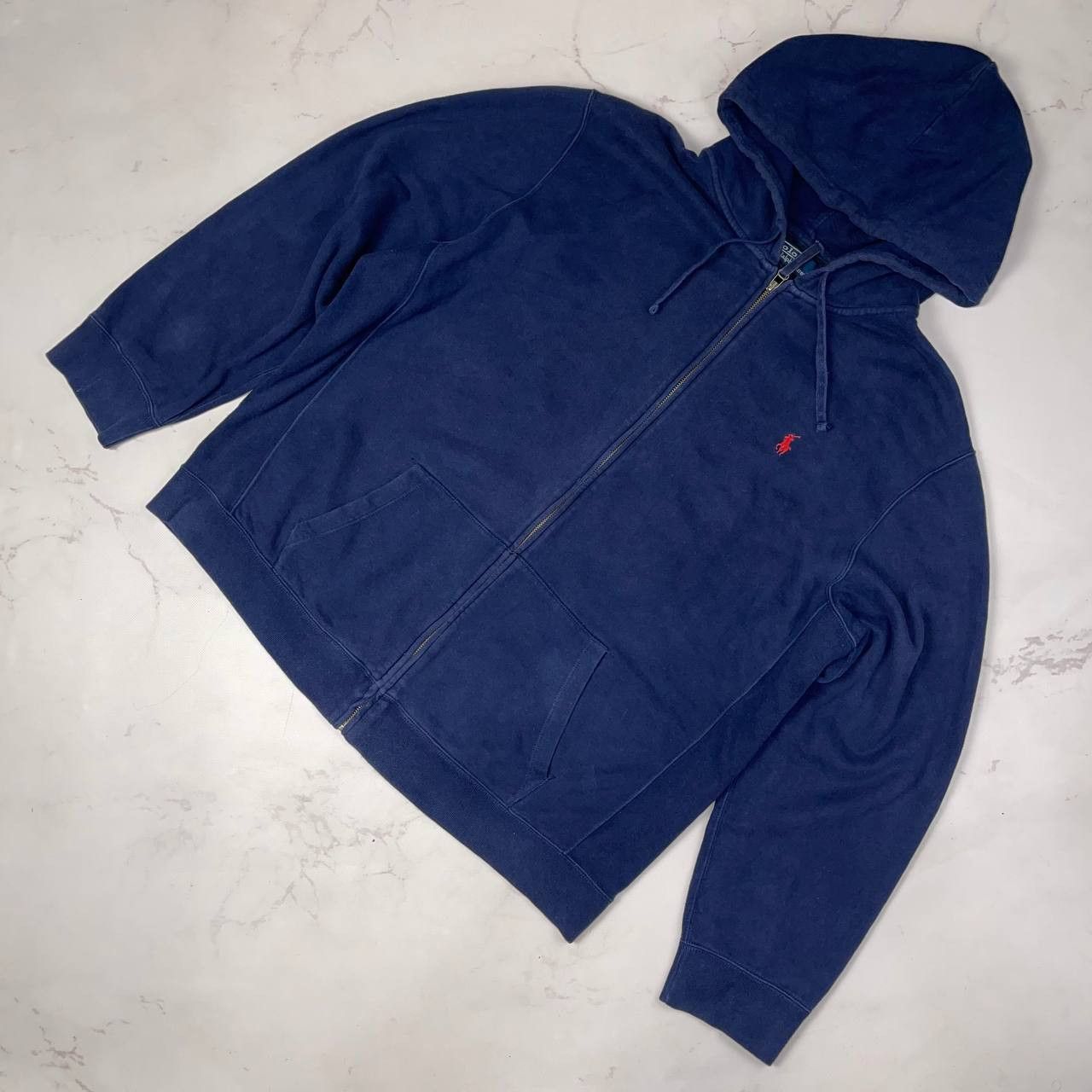 Polo Ralph Lauren Ralph Lauren Polo Zip Up Hoodie Pony Y2K Navy Blue Size US XXL / EU 58 / 5 - 2 Thumbnail