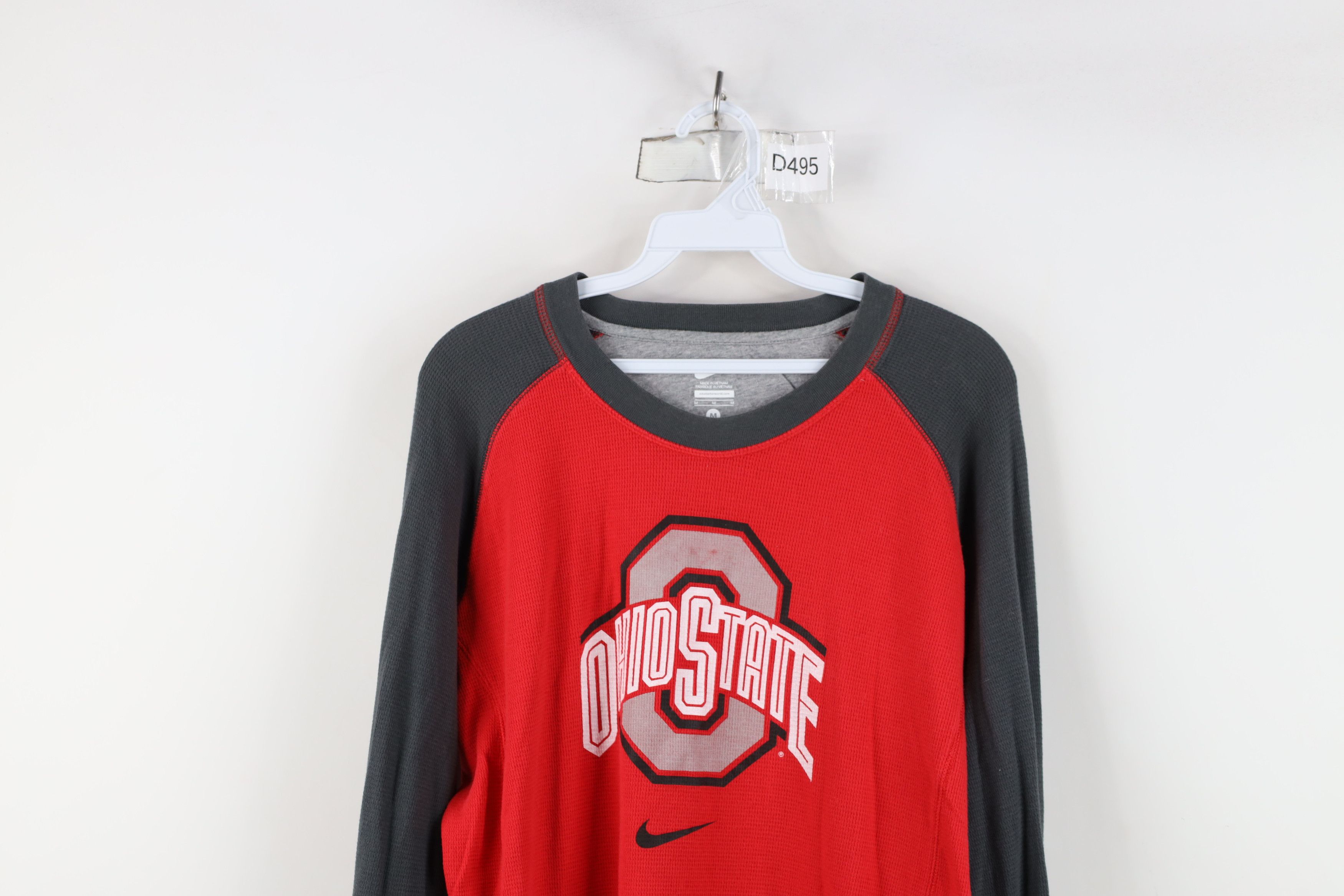 Nike × Vintage Vintage Nike Swoosh Ohio State University Thermal T-Shirt Size US M / EU 48-50 / 2 - 2 Thumbnail