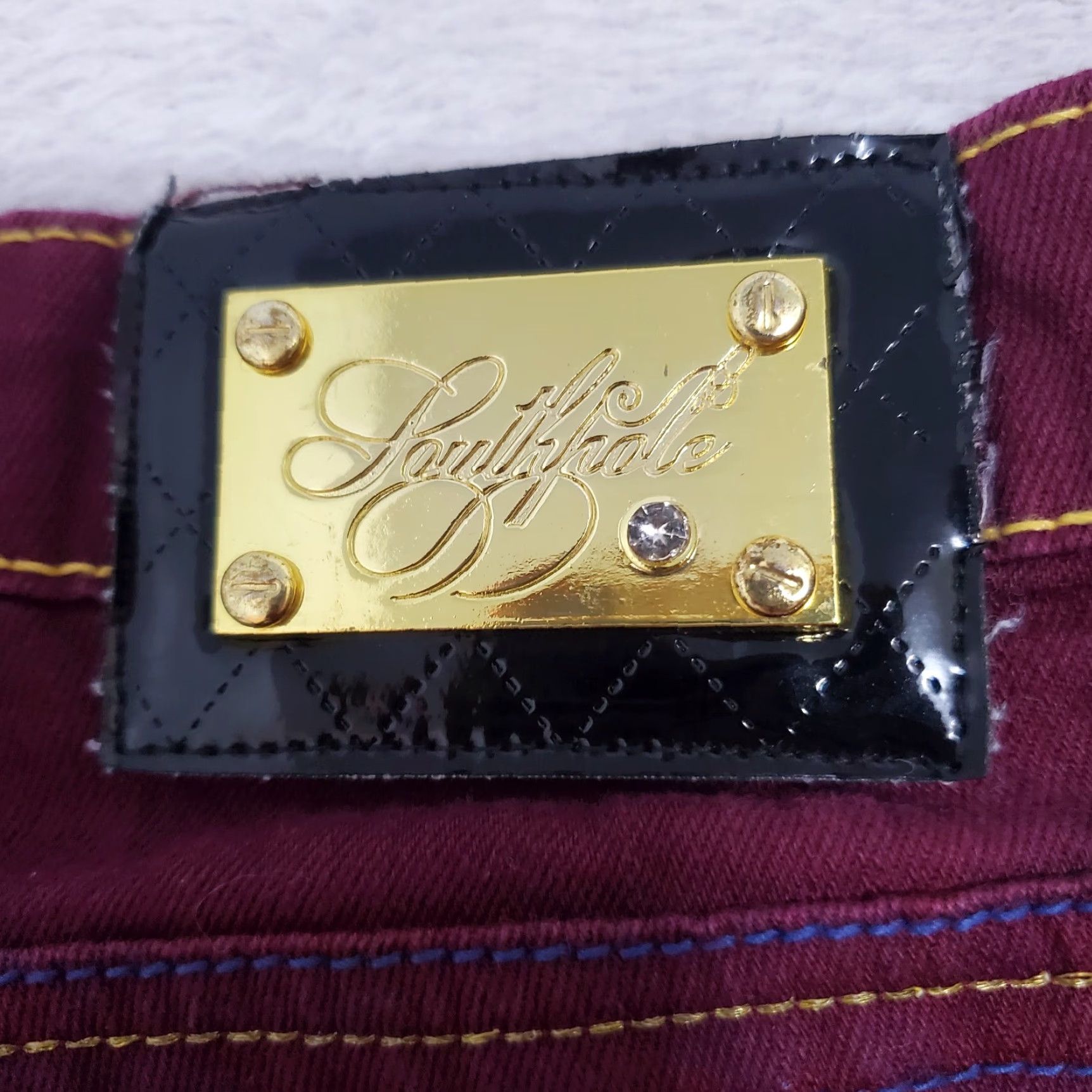 Southpole Southpole Jeans Women 7 Burgundy Low Rise Skinny Embroidered Stretch Pockets 90s Size 28" / US 6 / IT 42 - 6 Thumbnail