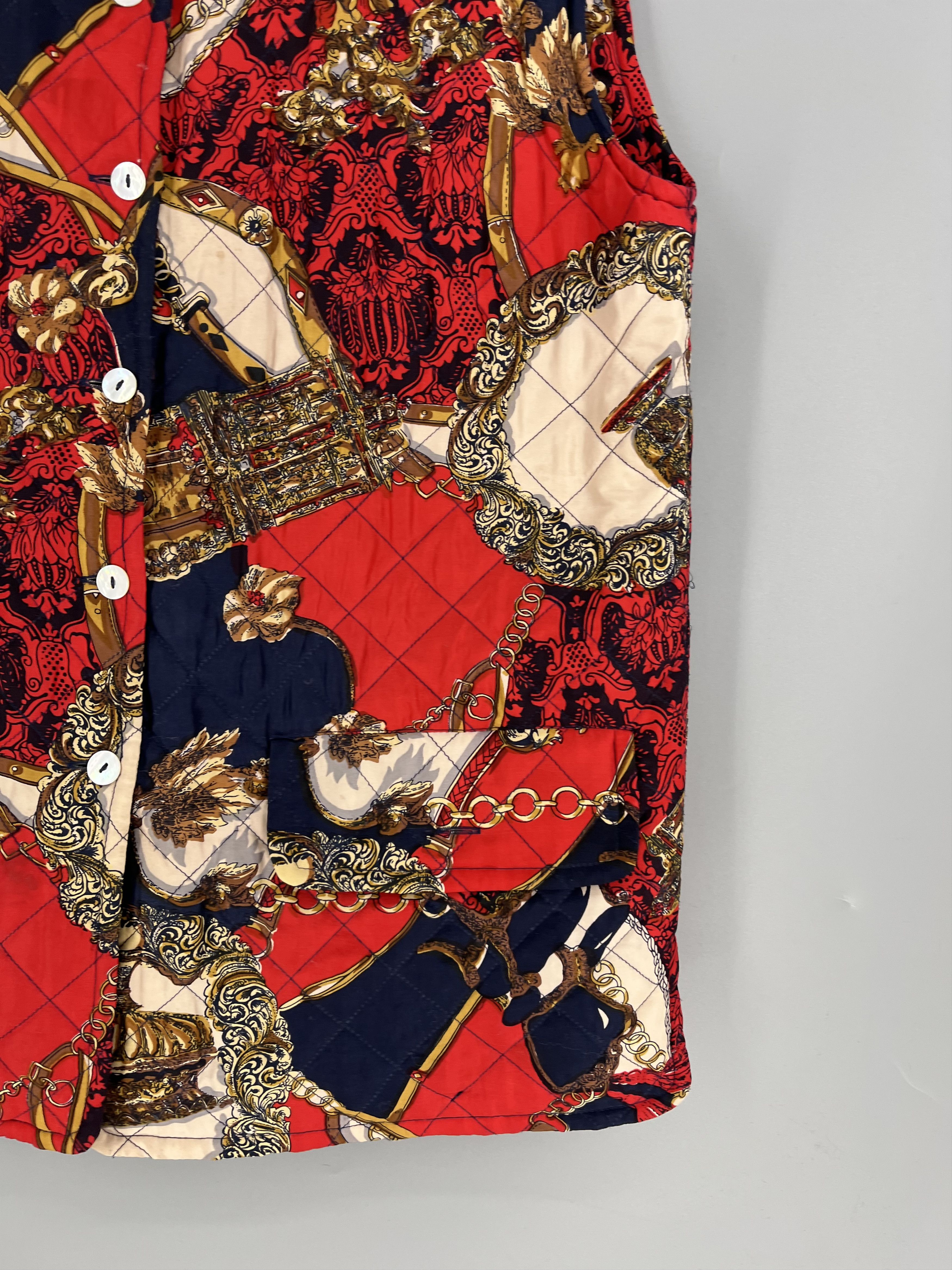 Vintage Vintage U No Quilted Baroque Print Vest Waistcoat Size 40 Size M / US 6-8 / IT 42-44 - 8 Thumbnail