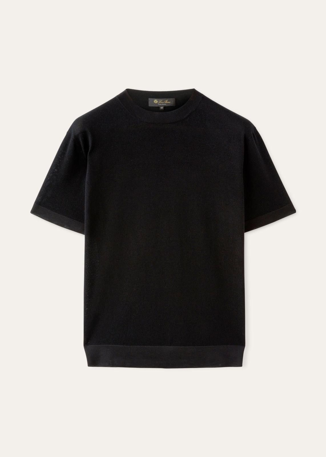 Loro Piana o1srvl11e0125 FAN6243 Suwa Crewneck T-Shirt in Black Size L / US 10 / IT 46 - 1 Thumbnail