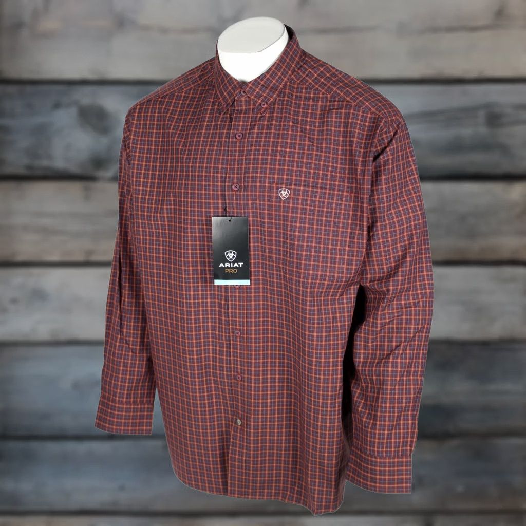 Ariat VINTAGE Ariat Pro Pavel Long Sleeve Button Shirt XXL Burgundy 10053871 Size US XXL / EU 58 / 5 - 1 Thumbnail