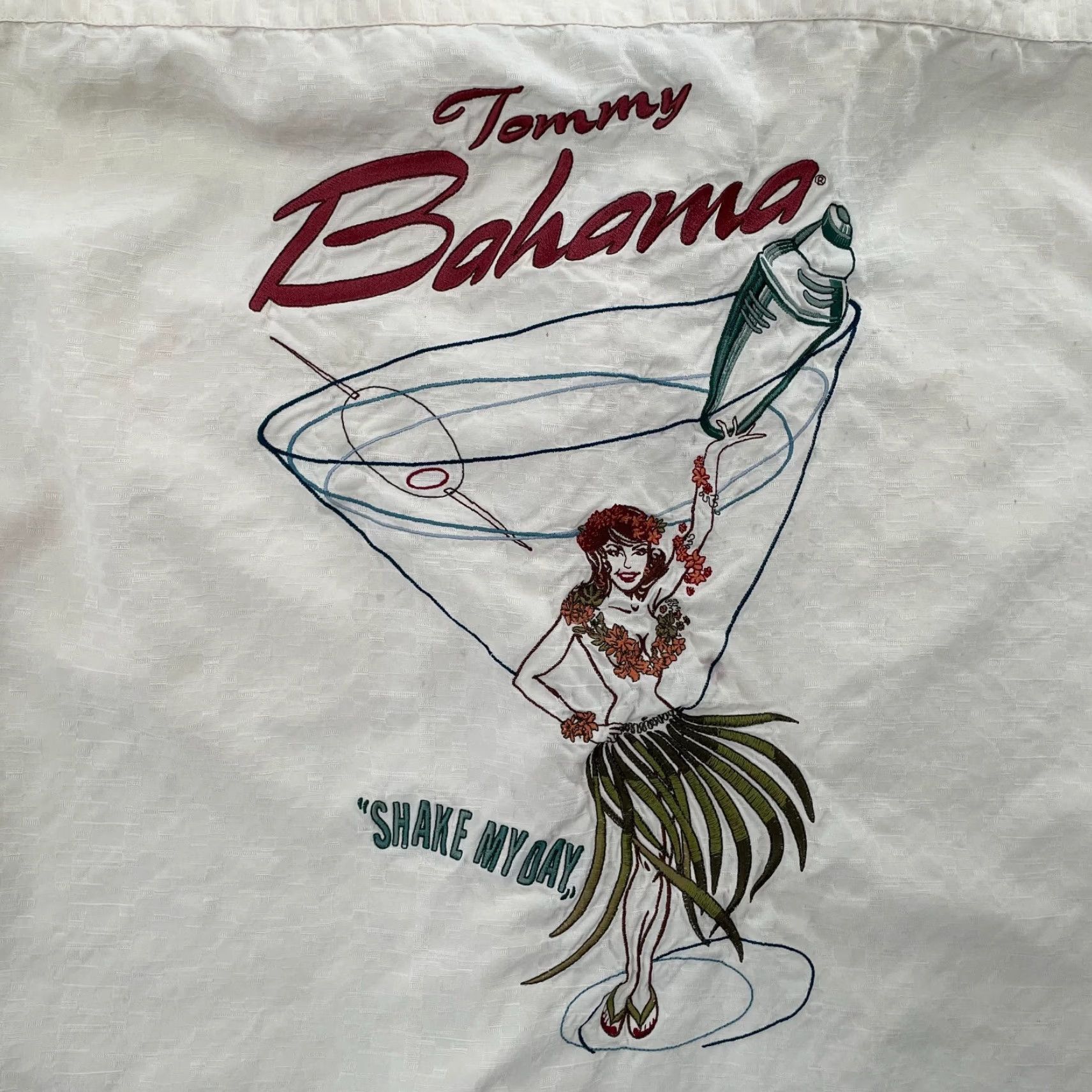 Tommy Bahama VINTAGE Tommy Bahama Shirt Adult Medium Beige Embroidered Hula Girl Martini Glass Tropical Mens Size US M / EU 48-50 / 2 - 3 Thumbnail