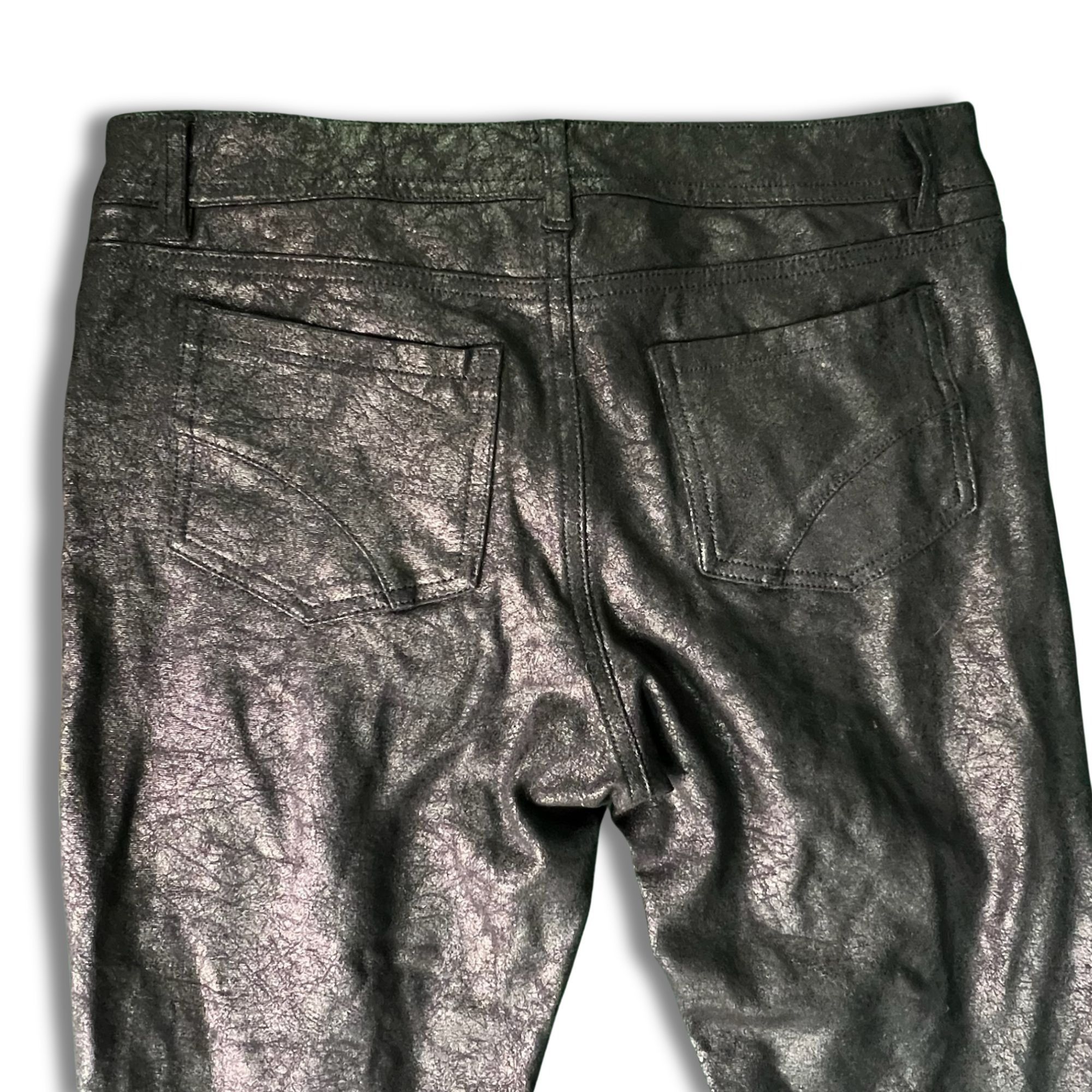 Other ASHLEY-CLASSICS Black Faux Leather Coated Skinny Jeans Size Size 31" - 5 Thumbnail