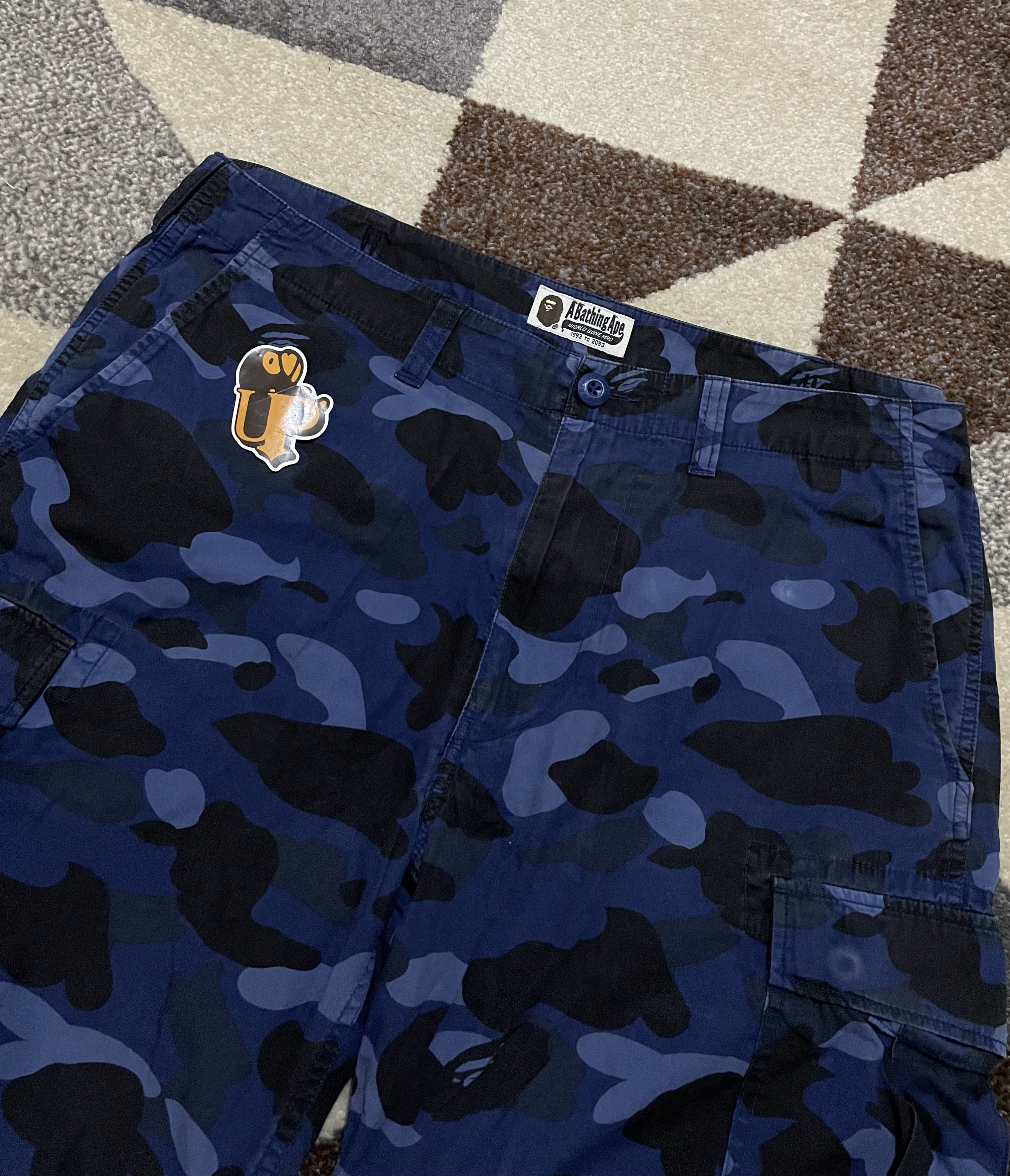 Bape Bape Blue Camo Cargo Short Size US 35 - 4 Thumbnail