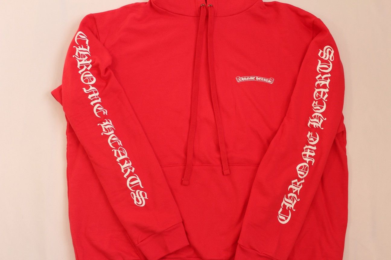 Chrome Hearts Chrome Hearts Red Scroll Hoodie Size US XL / EU 56 / 4 - 7 Thumbnail