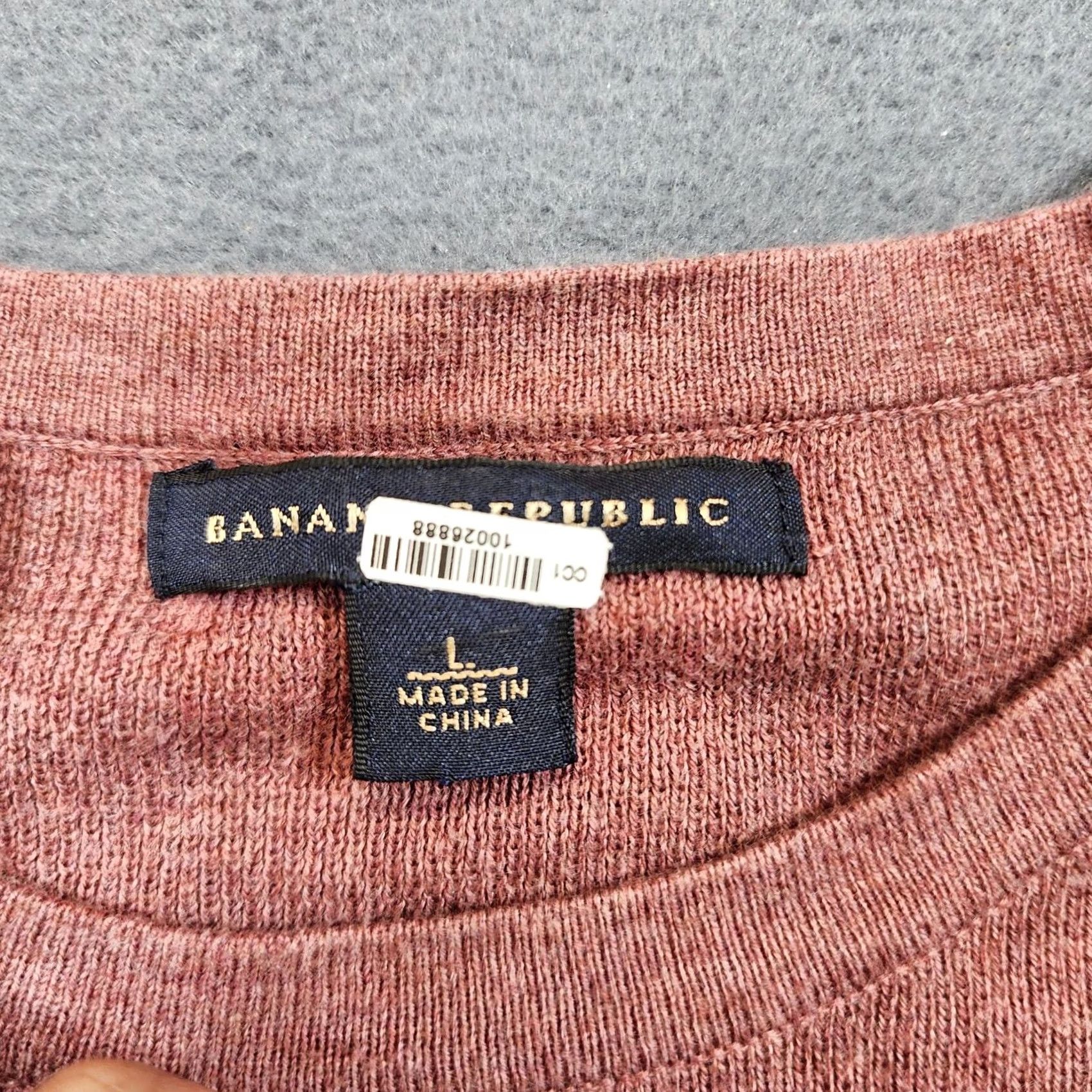 Banana Republic Banana Republic Mens Sweater Large Mauve Pink Crewneck Lightweight Cotton Casual Size US L / EU 52-54 / 3 - 3 Thumbnail