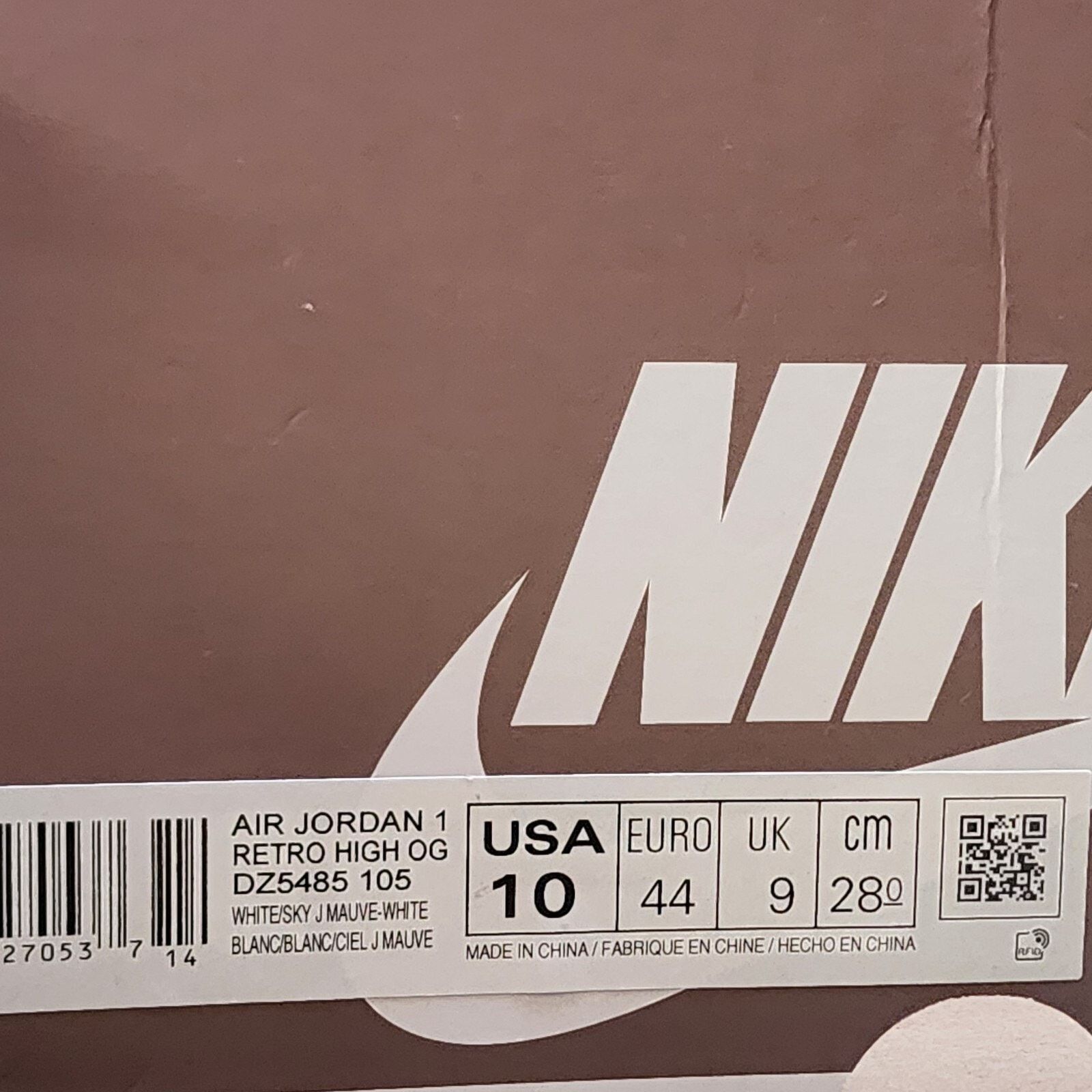 Jordan Brand Air Jordan 1 Retro OG High Mauve Brand New Sz 10 Size US 10 / EU 43 - 10 Thumbnail