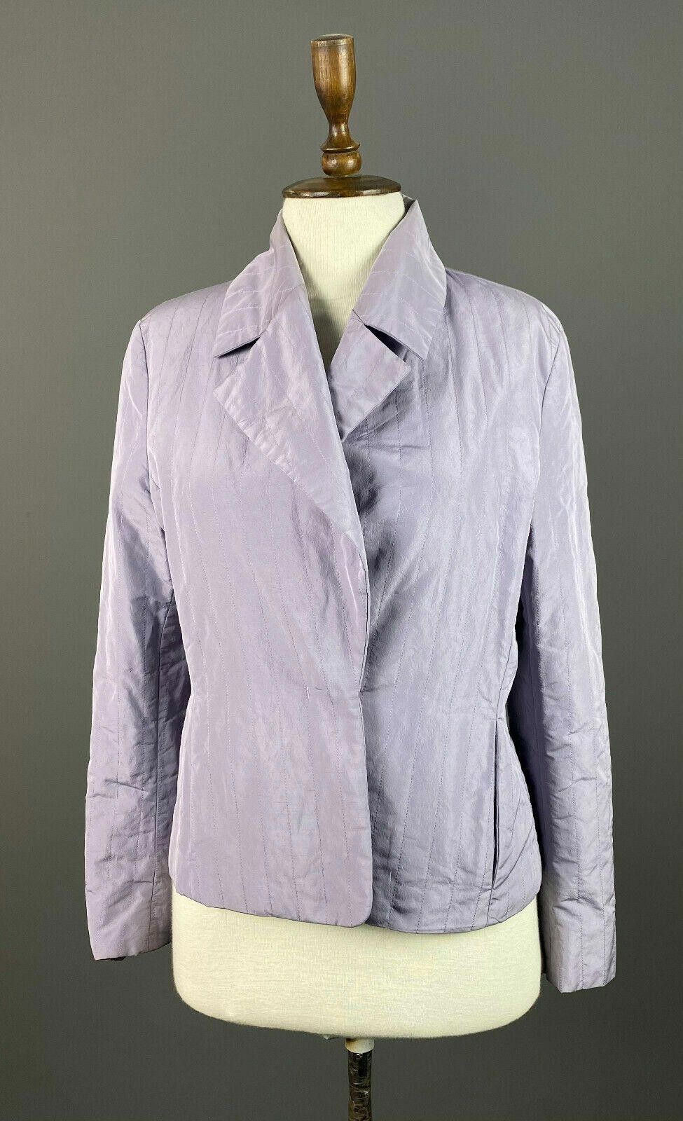 Designer Max Mara Purple Silk Blend Basic Jacket Size USA 8 Size M / US 6-8 / IT 42-44 - 1 Thumbnail