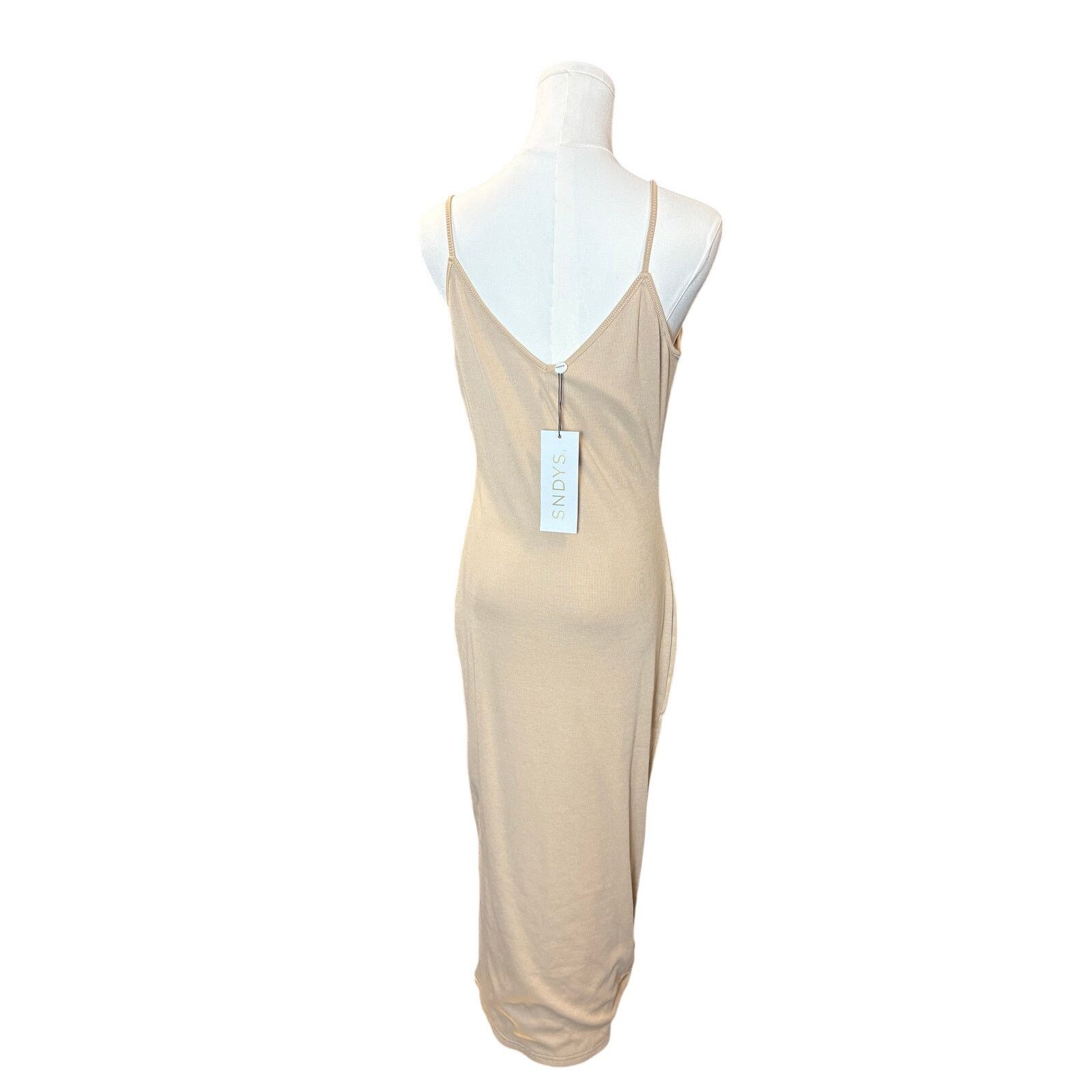 Other Chic SNDYS. Beige Ribbed Bodycon Dress - NWT, US Size 8 Size M / US 6-8 / IT 42-44 - 2 Thumbnail