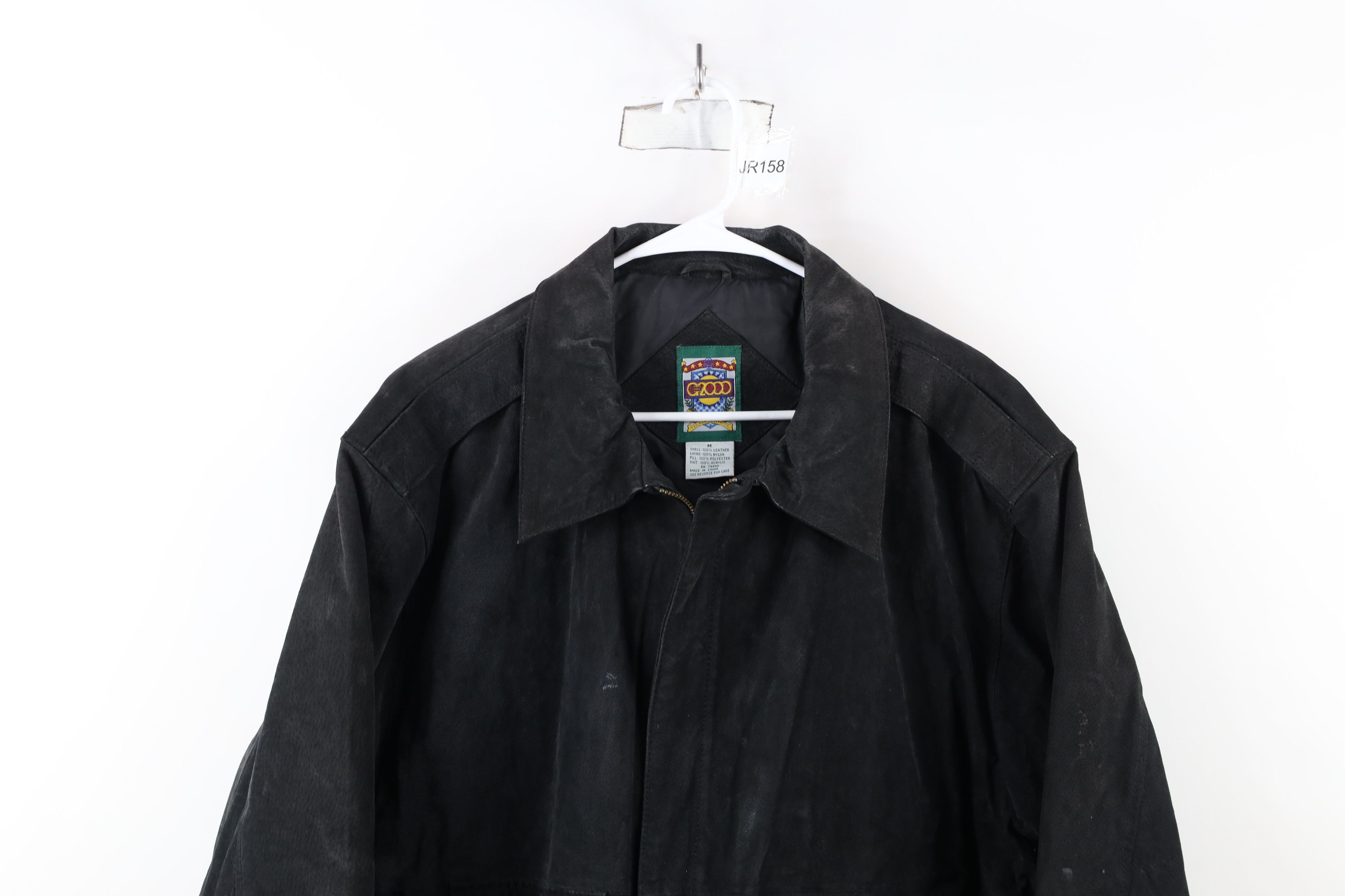 Vintage Vintage 90s Streetwear Leather Flight Bomber Jacket Black Size US M / EU 48-50 / 2 - 2 Thumbnail