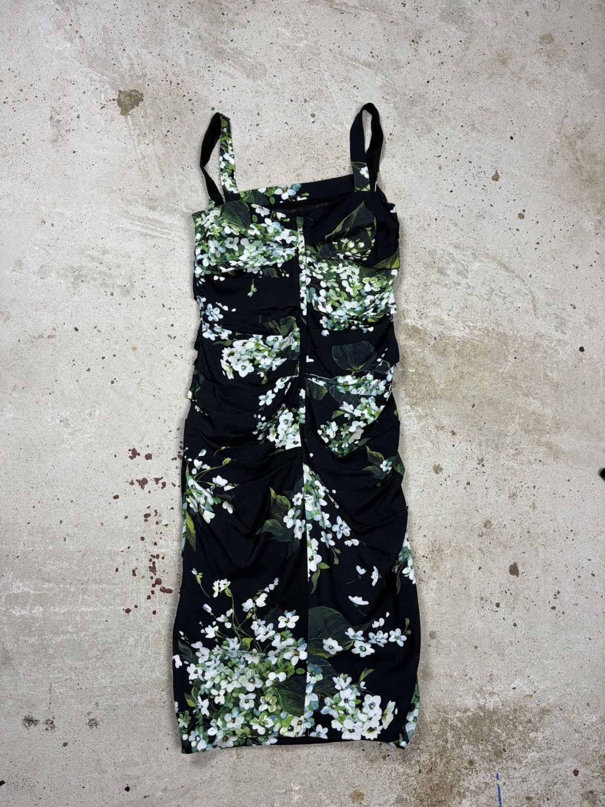Dolce & Gabbana Dolce & Gabbana Floral Ruched Sleeveless Midi Dress Size S / US 4 / IT 40 - 2 Thumbnail