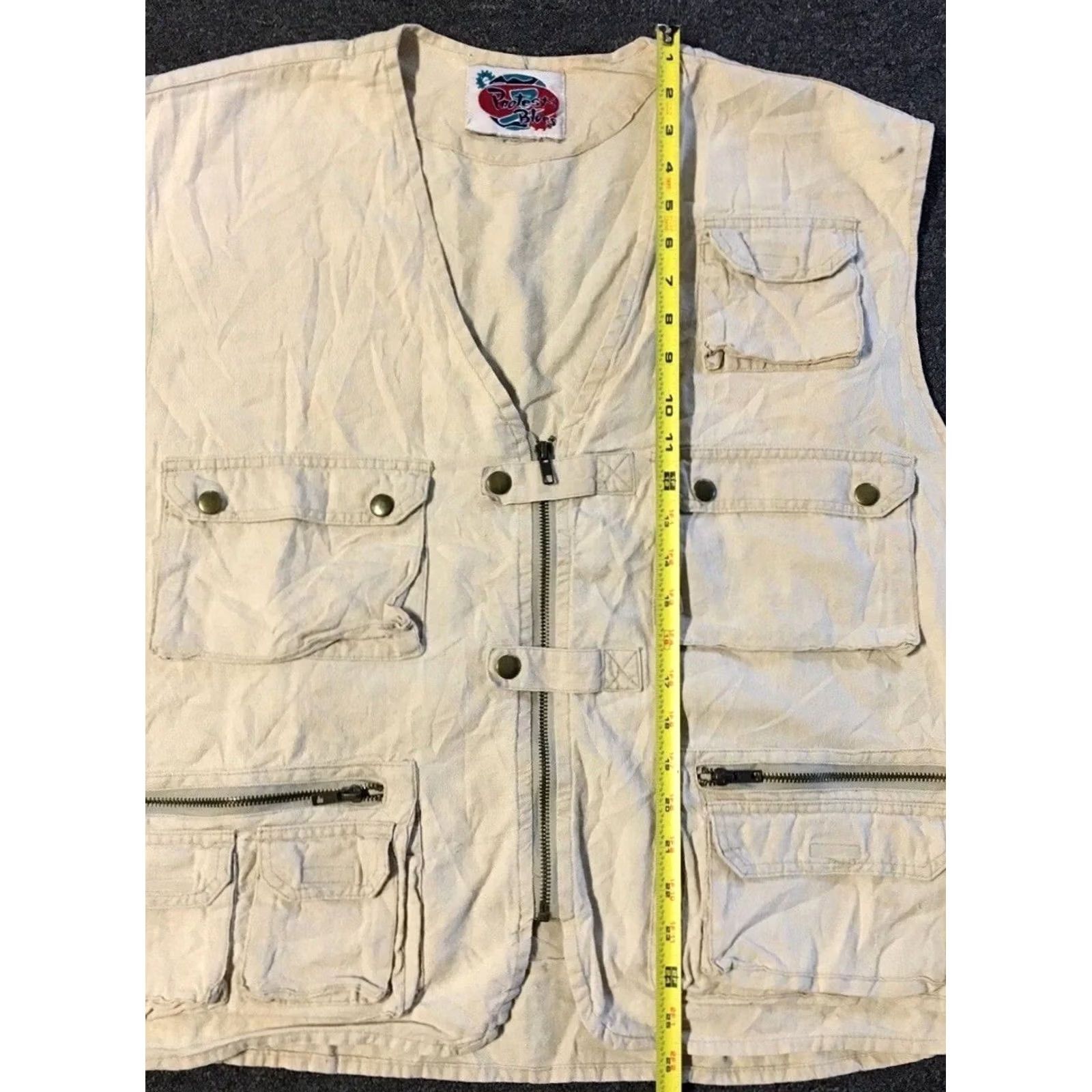 Vintage Vtg 90s Tactical Vest M L Boxy Army Military Tech Hip Hop Grunge Hunting Rap Y2K Jacket Men Beige Fishing Size US M / EU 48-50 / 2 - 8 Thumbnail