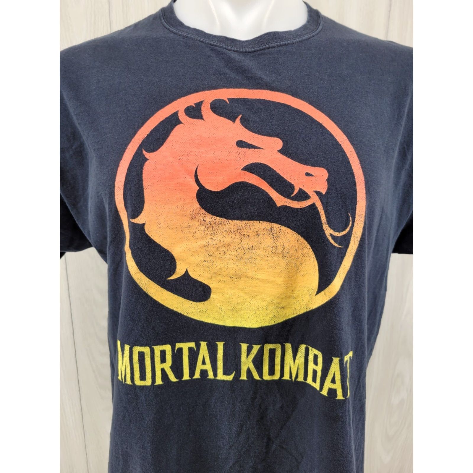 Logo 7 Mortal Kombat Klassic Logo Licensed Adult T-Shirt L Black Graphic Tee Mens 90s Movie Video Games Scorpion Brand Mortal Kombat Size US L / EU 52-54 / 3 - 2 Thumbnail
