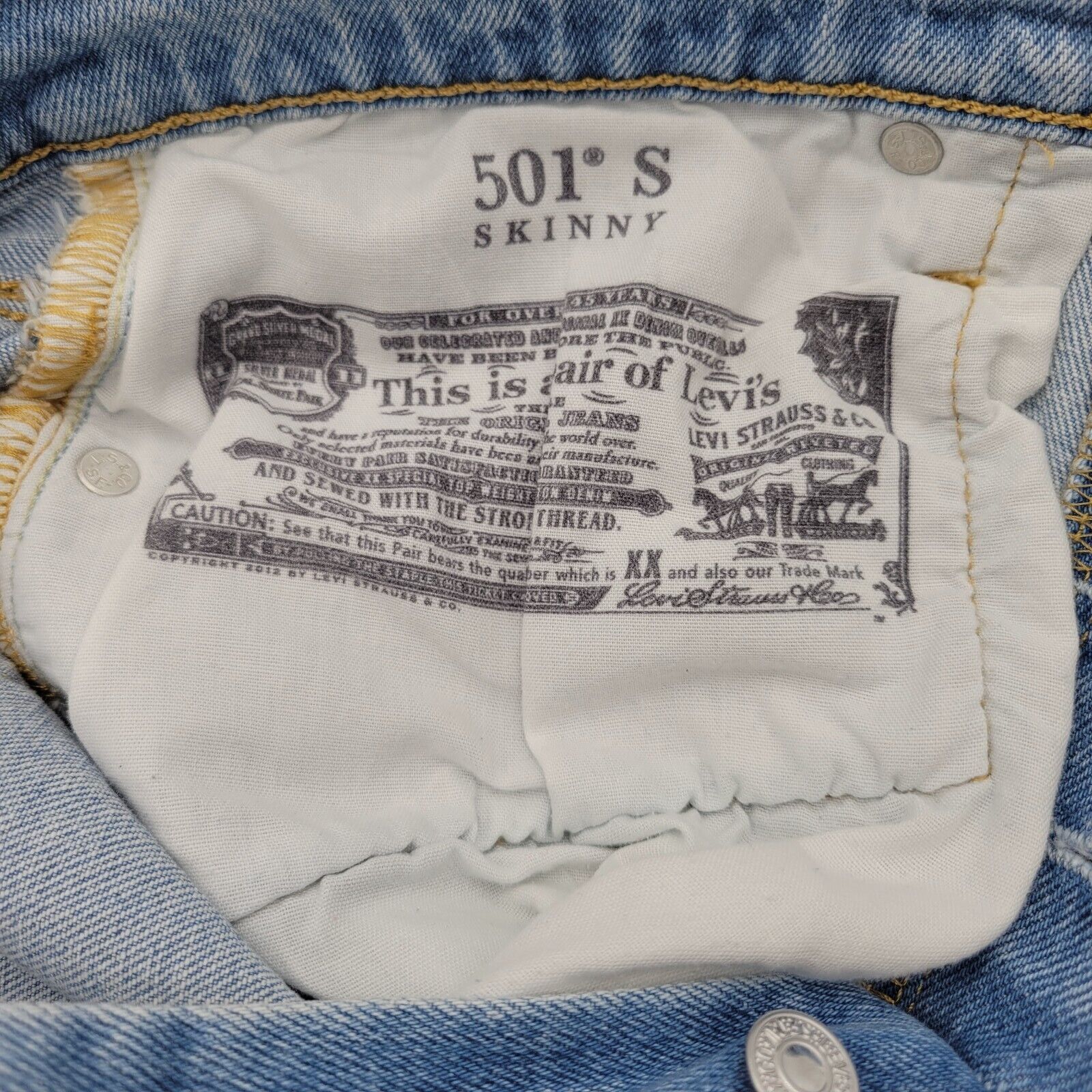 Levi's Levis 501 Button Fly 100% Cotton Jeans 28x28 Skiny Rare Size US 28 / EU 44 - 9 Thumbnail