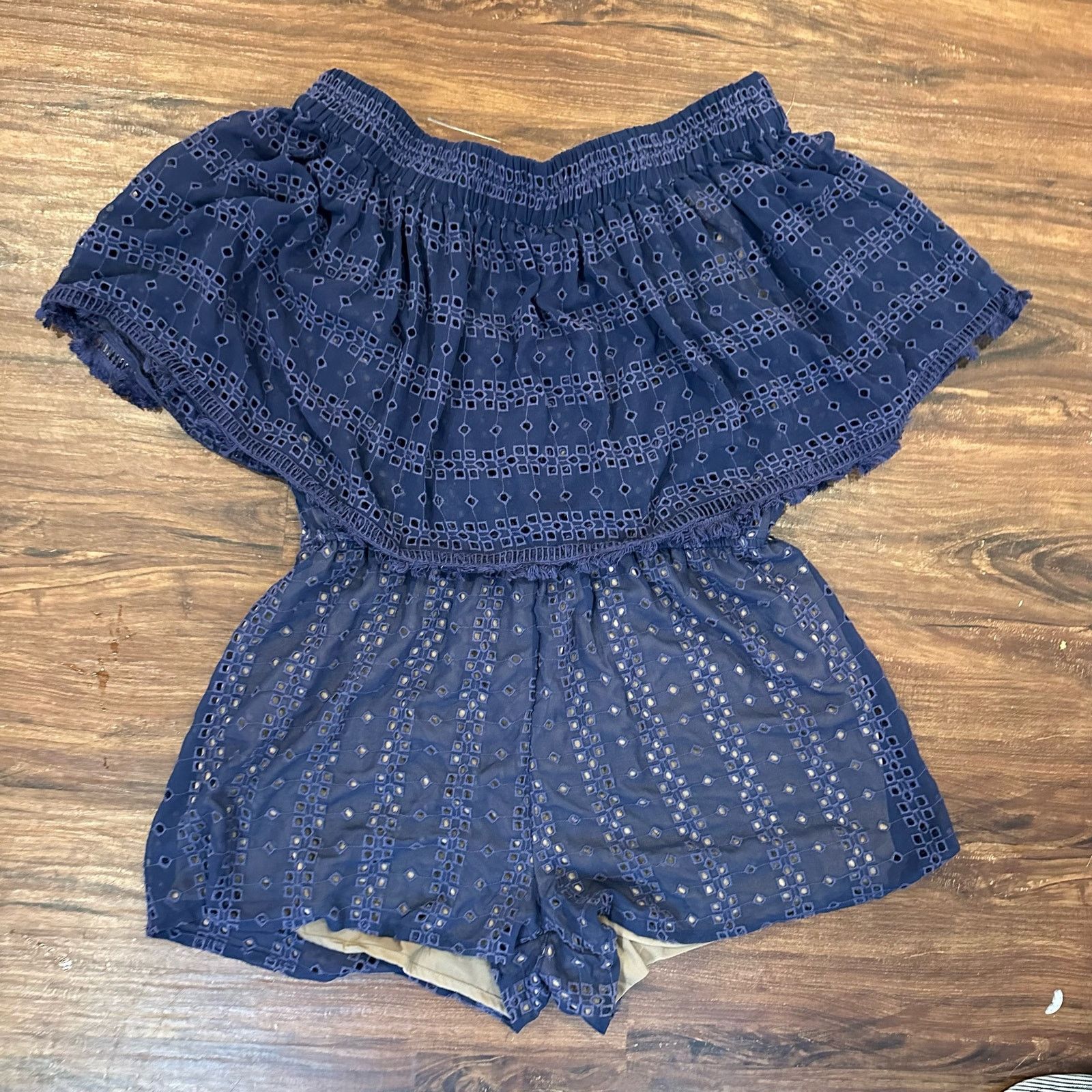 Anthropologie Anthropologie Ranna Gill Tiered Off Shoulder Ruffle Romper L Size L / US 10 / IT 46 - 2 Thumbnail