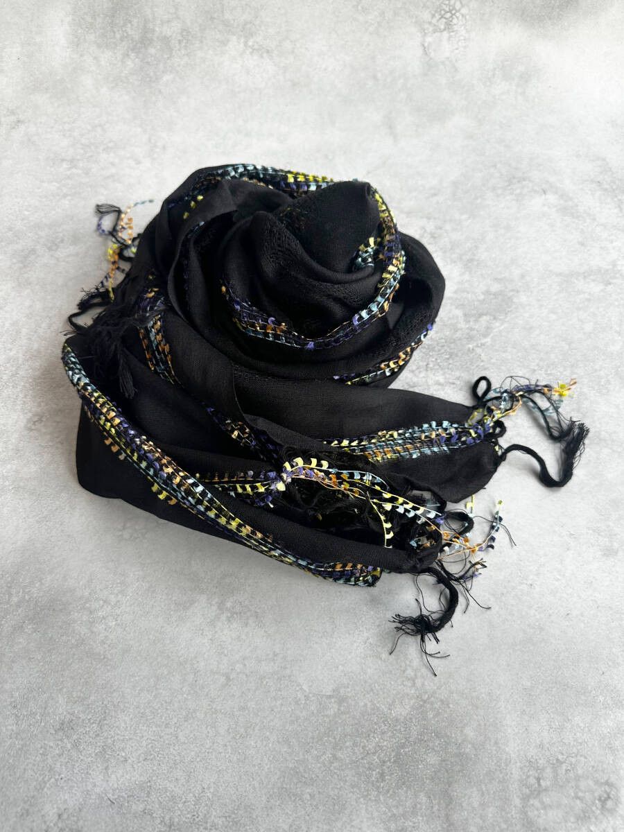 Yohji Yamamoto Yohji Yamamoto Pour Homme MODAL LINEN FLAG YARN STOLE SCARF Size ONE SIZE - 2 Thumbnail