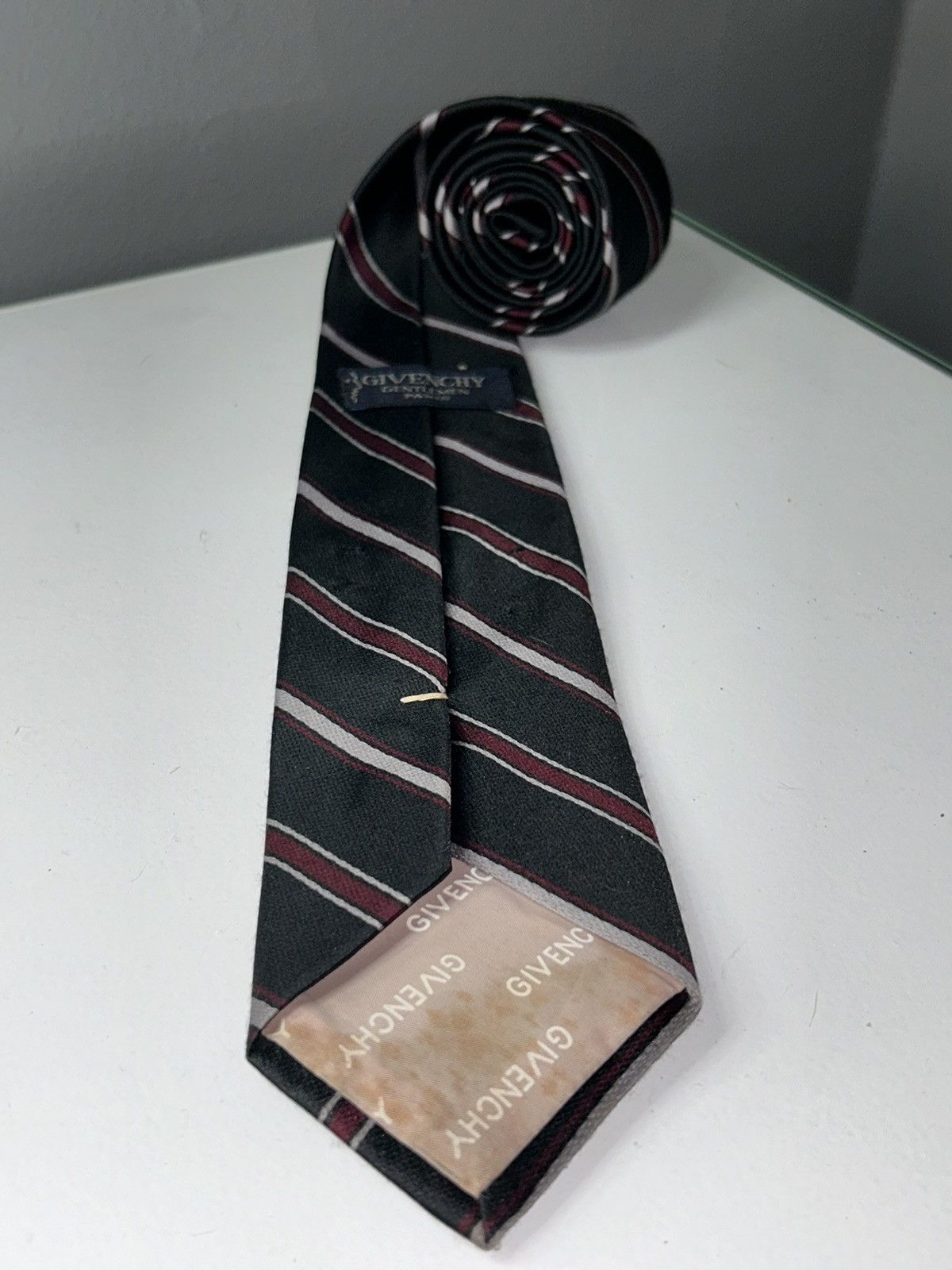 Givenchy Givenchy Gentleman Paris Black/Red/White Neck Tie Size ONE SIZE - 4 Thumbnail