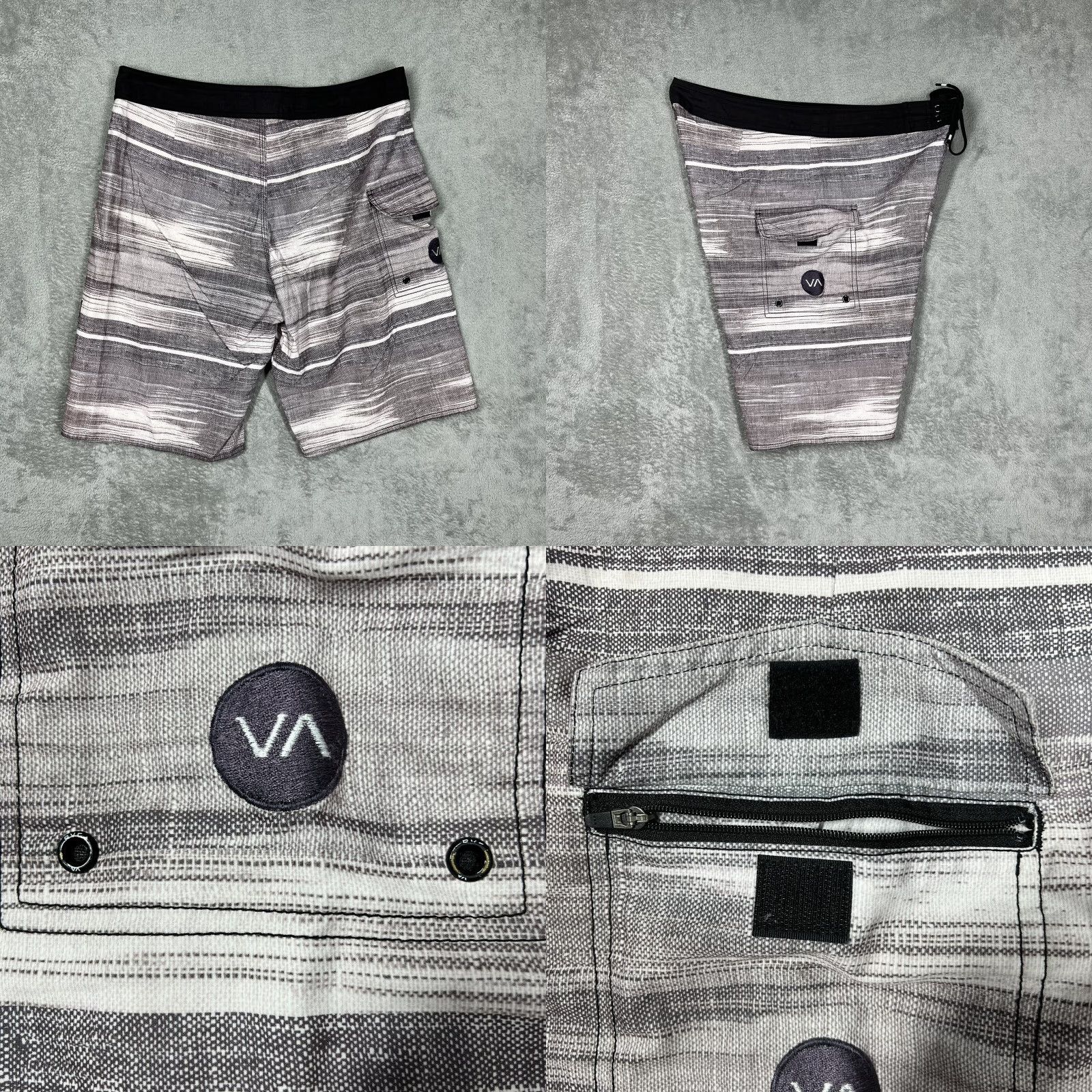 RVCA RVCA Swim Trunks Mens 32 Striped Board Shorts Lifeguard Surfing Beach Size US 32 / EU 48 - 8 Thumbnail
