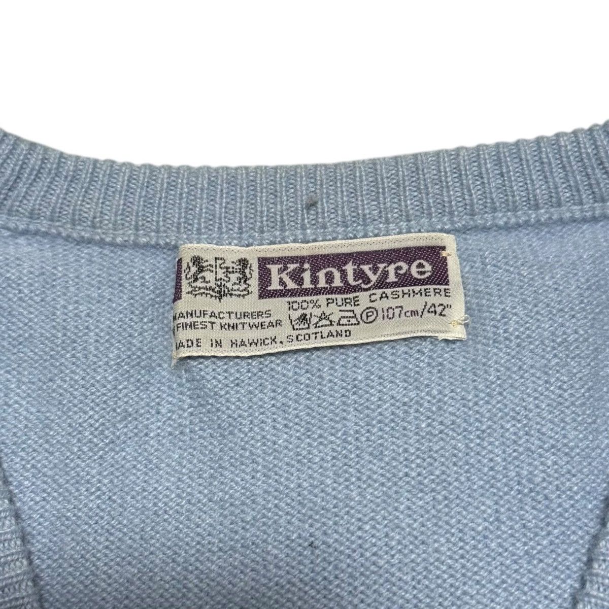 Vintage Vintage Kintyre Distressed Blue Cashmere Sweater Adult Large Size US L / EU 52-54 / 3 - 5 Thumbnail