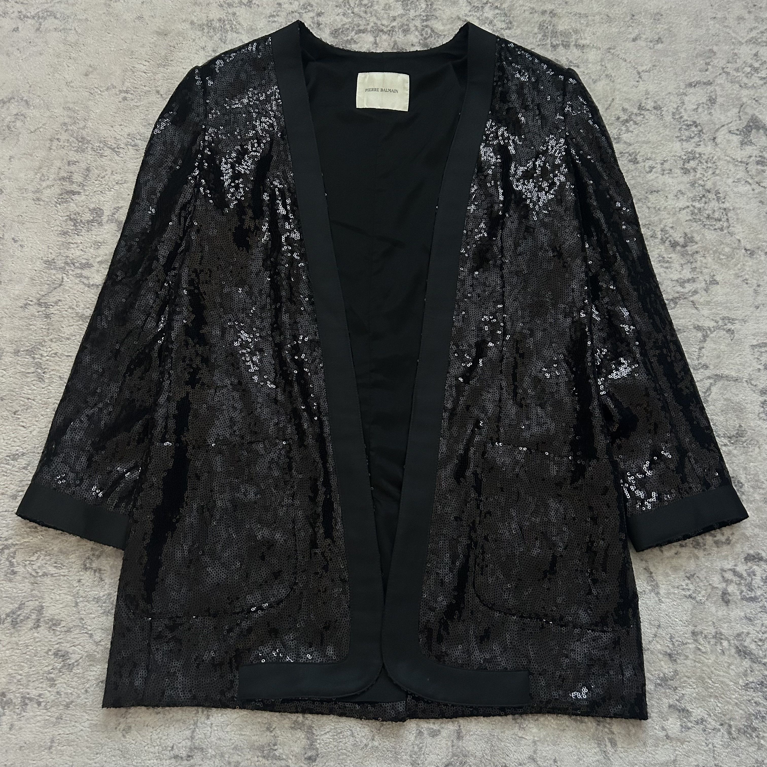 Balmain Balmain Black Sequin Blazer Size 40S - 1 Thumbnail