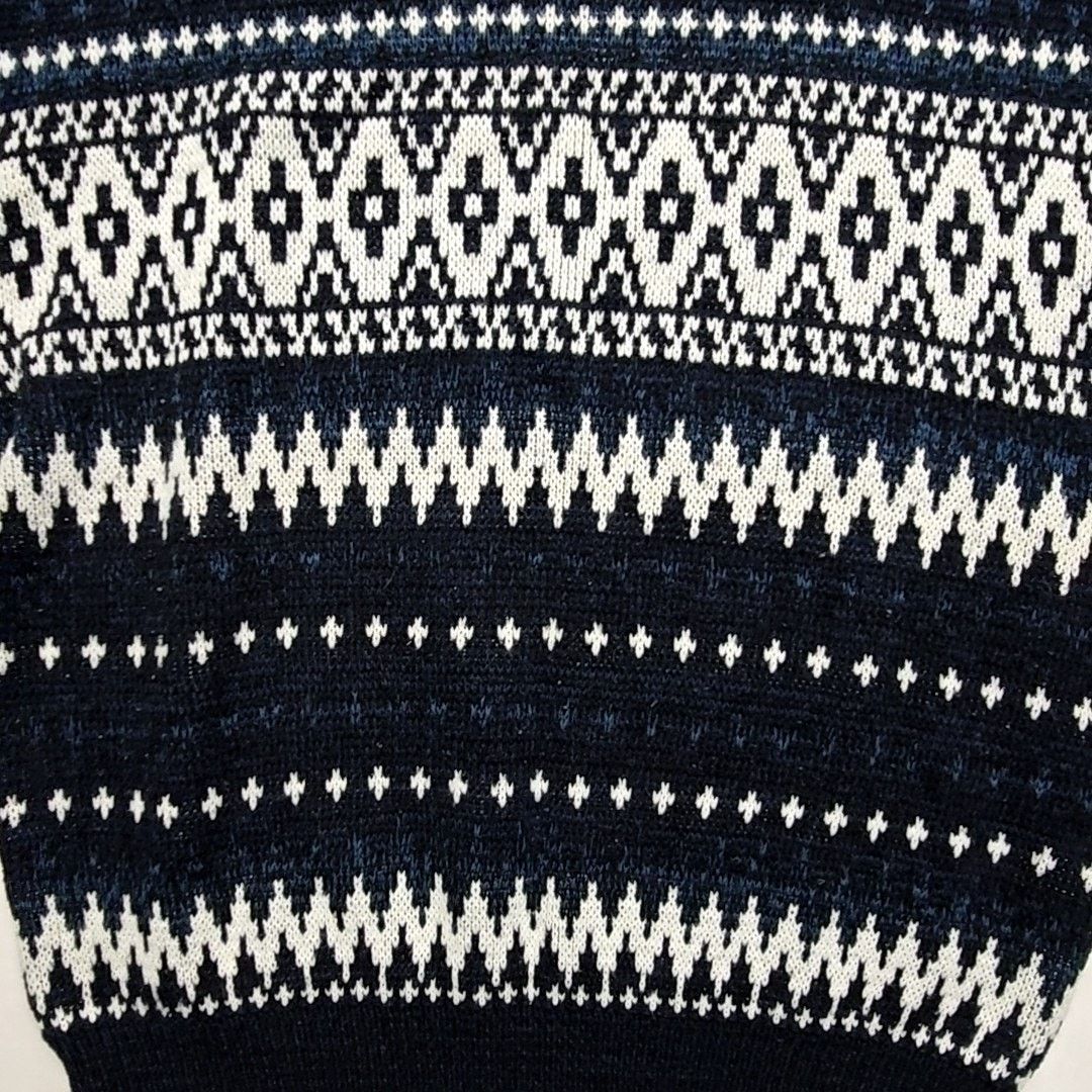 The Men's Store Vintage Nordic Pattern Blue White Sweater Mens XL 90s Size US XL / EU 56 / 4 - 2 Thumbnail