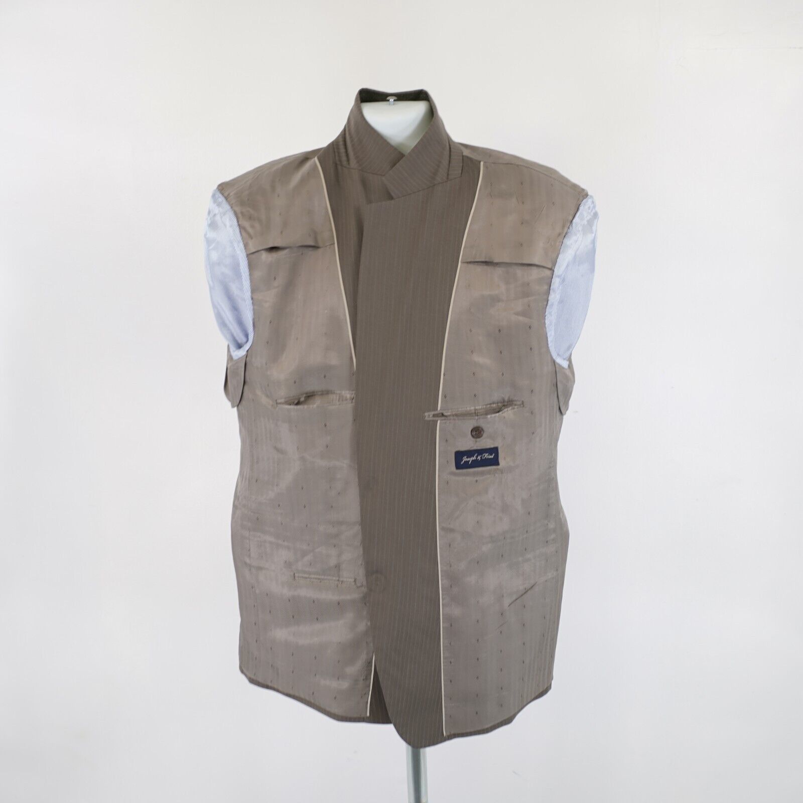 Joseph & Feiss Joseph & Feiss Wool Beige Green Herringbone Striped 2 Piece Size 42R - 14 Thumbnail