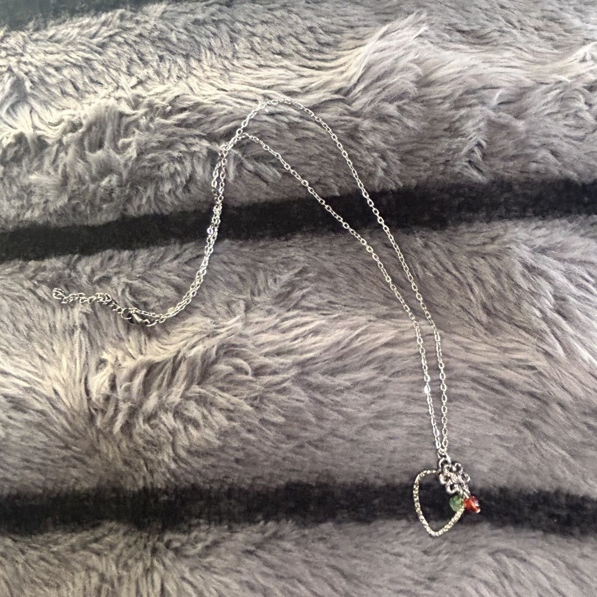 Handmade Handcrafted textured heart pendant on chain necklace Size ONE SIZE - 7 Thumbnail
