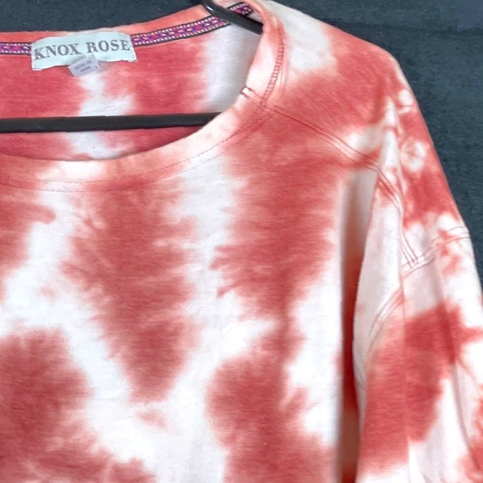 Vintage Knox Rose Womens Sweatshirt Pink Tie Dye Pullover Crew Neck Pocket L Relaxed Fit Casual Size L / US 10 / IT 46 - 5 Thumbnail