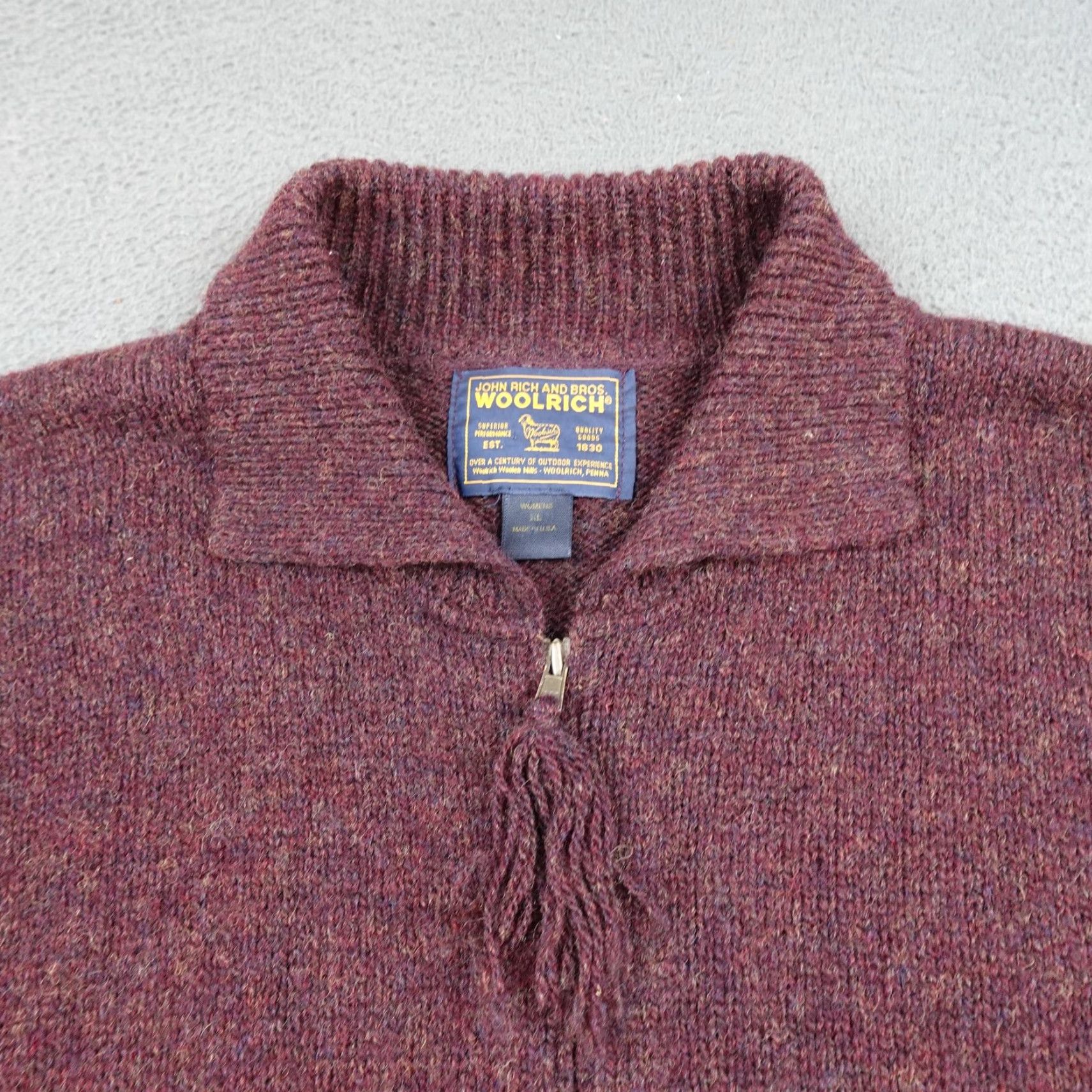 Vintage Woolrich Sweater Womens L Burgundy Full Zip Cardigan Jacket USA Size L / US 10 / IT 46 - 4 Thumbnail