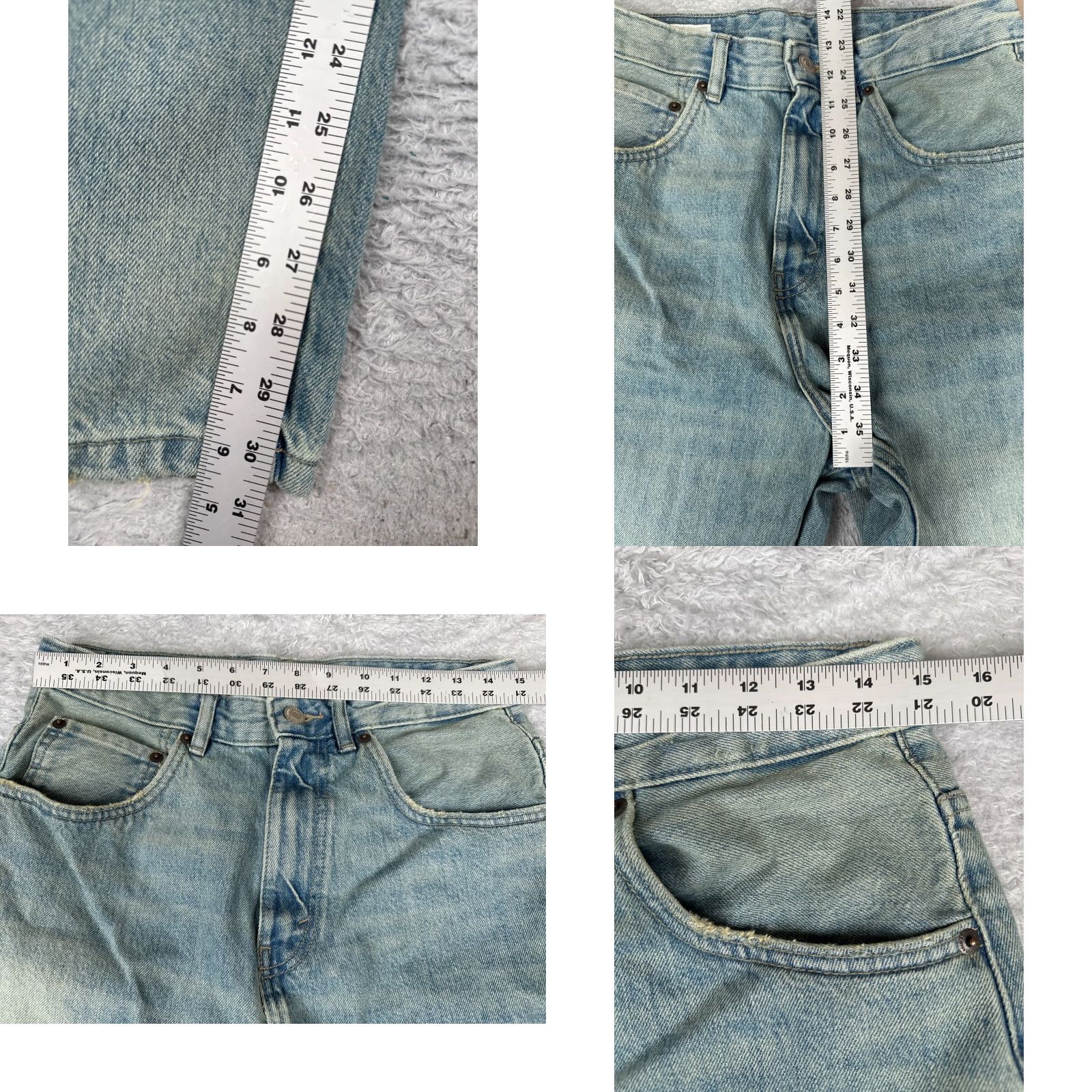 Zara Zara Jeans Womens 31 Blue Denim Wide Leg High Rise Cotton Blend Med Wash 30x31 Size 24" / US 00 / IT 34 - 8 Thumbnail