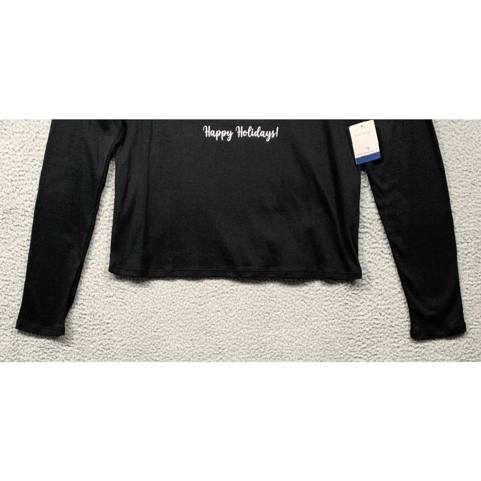 Vintage Dreamwave Women’s Long Sleeve Tee Pullover L Black Graphic Christmas Shirt Womens Regular Fit Size L Size L / US 10 / IT 46 - 3 Thumbnail