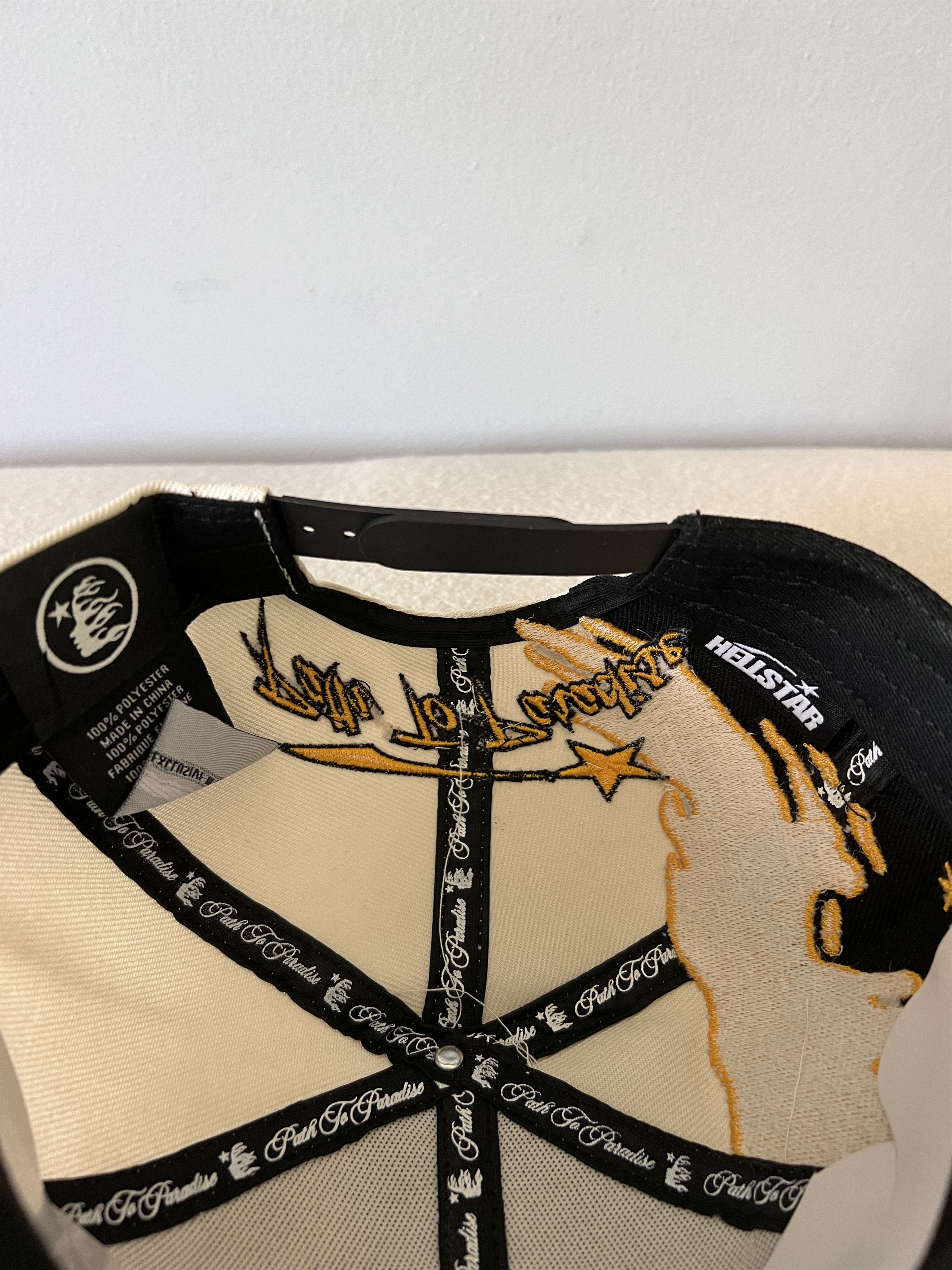 HELLSTAR Hellstar Paintbrush Snapback Hat in Black Yellow White Size ONE SIZE - 6 Thumbnail