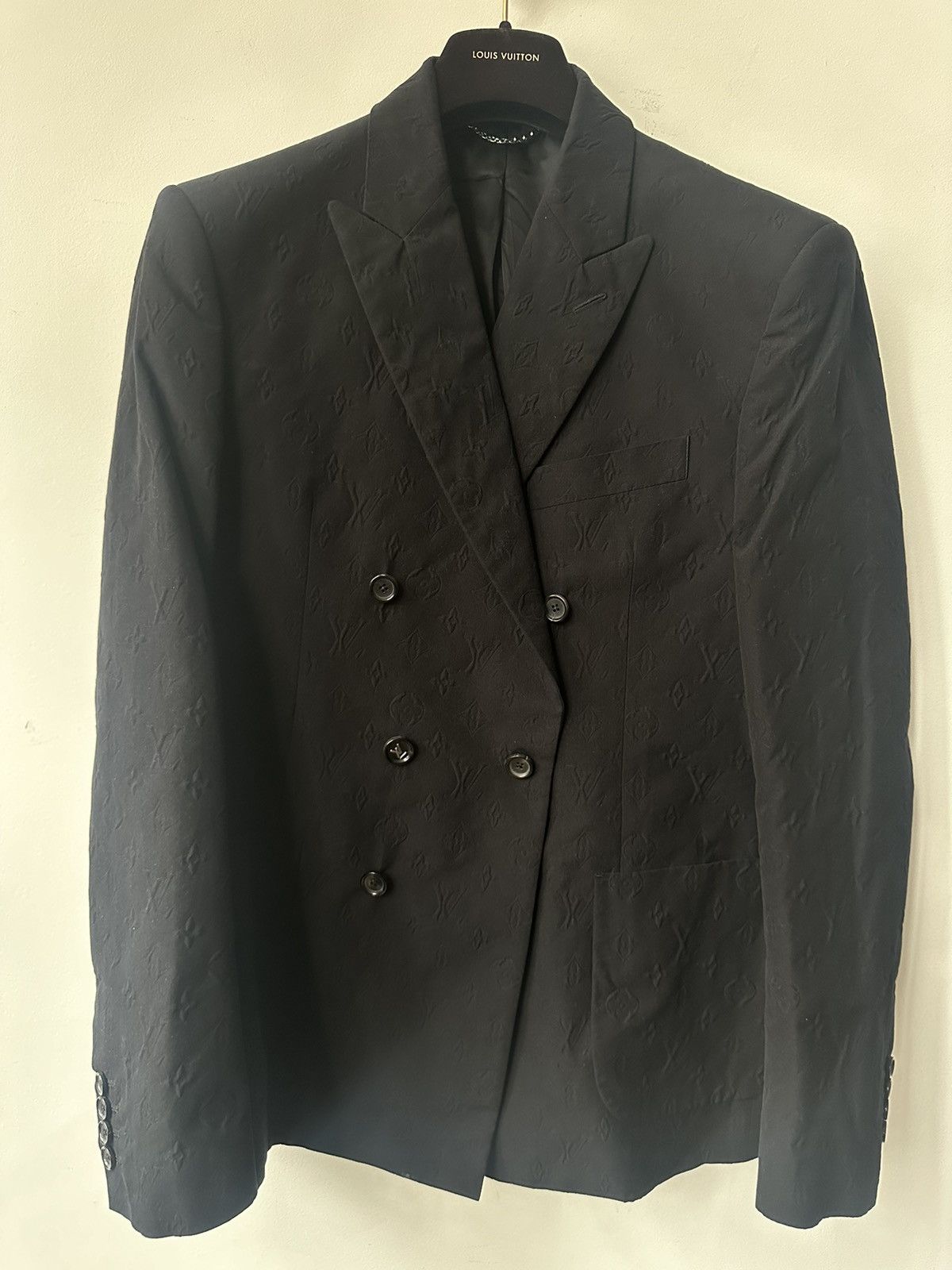 Louis Vuitton Louis Vuitton LV Black Monogram Double Breasted Blazer 48 Size 48R - 4 Thumbnail