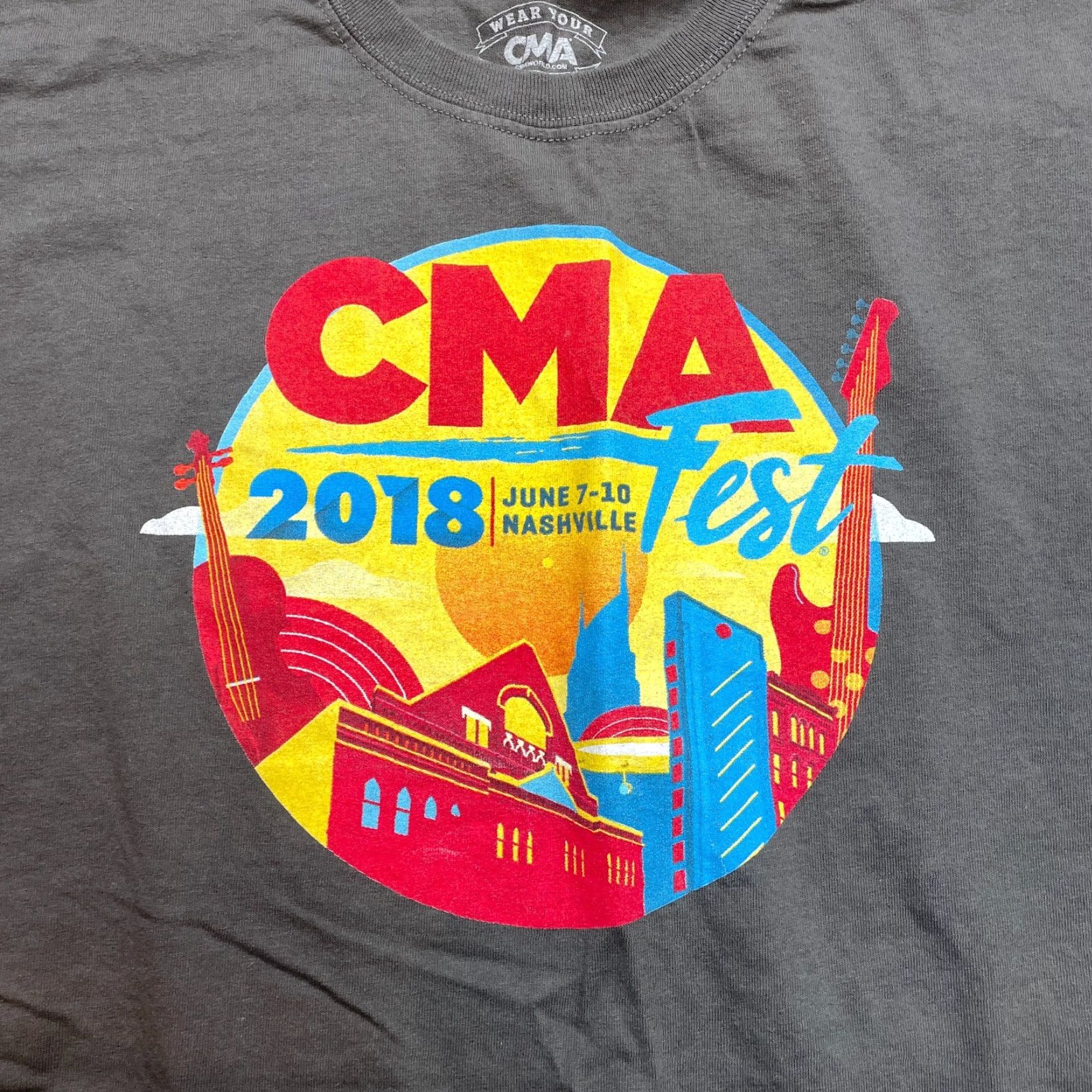 Vintage CMA World Shirt Mens 2XL Gray Short Sleeve CMA World Tee 2XL Gray Short Sleeve Men Music Size US XXL / EU 58 / 5 - 2 Thumbnail