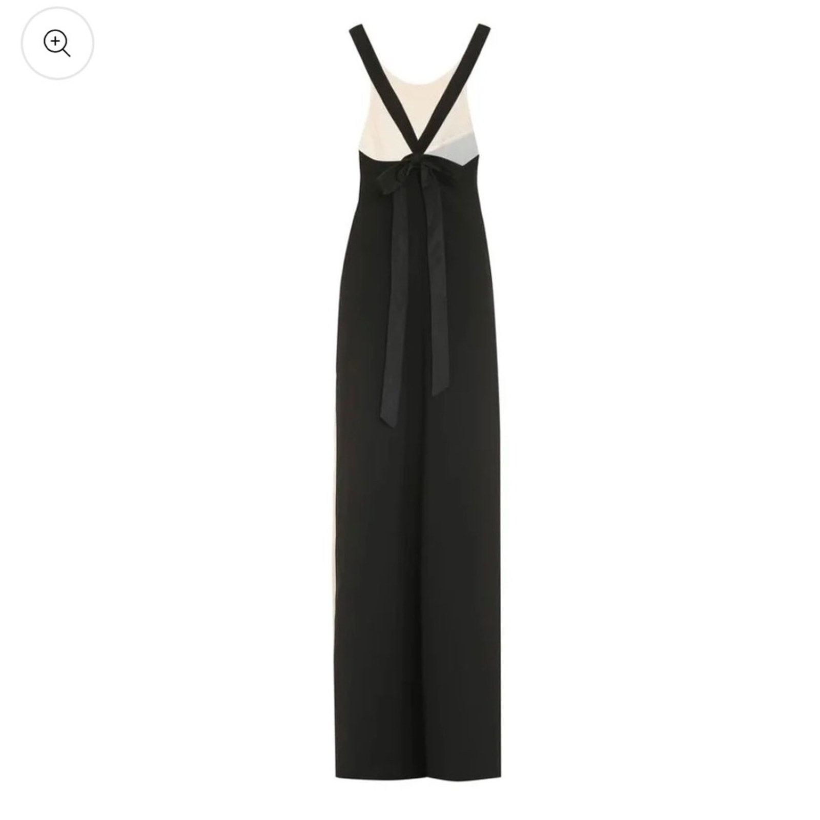 PINKO Black & White Sleeveless High Slit Sheath Maxi Dress