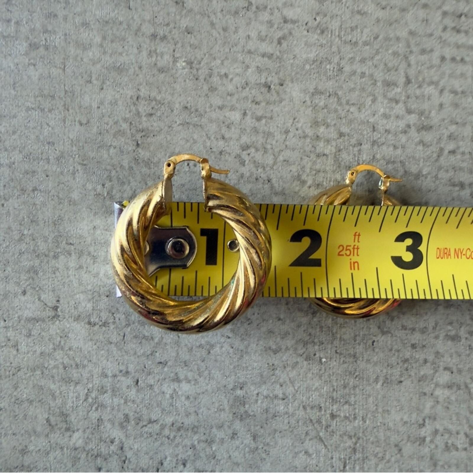 Other 14K Gold Plated Hoop Earrings / Twisted Chunky Size ONE SIZE - 3 Thumbnail