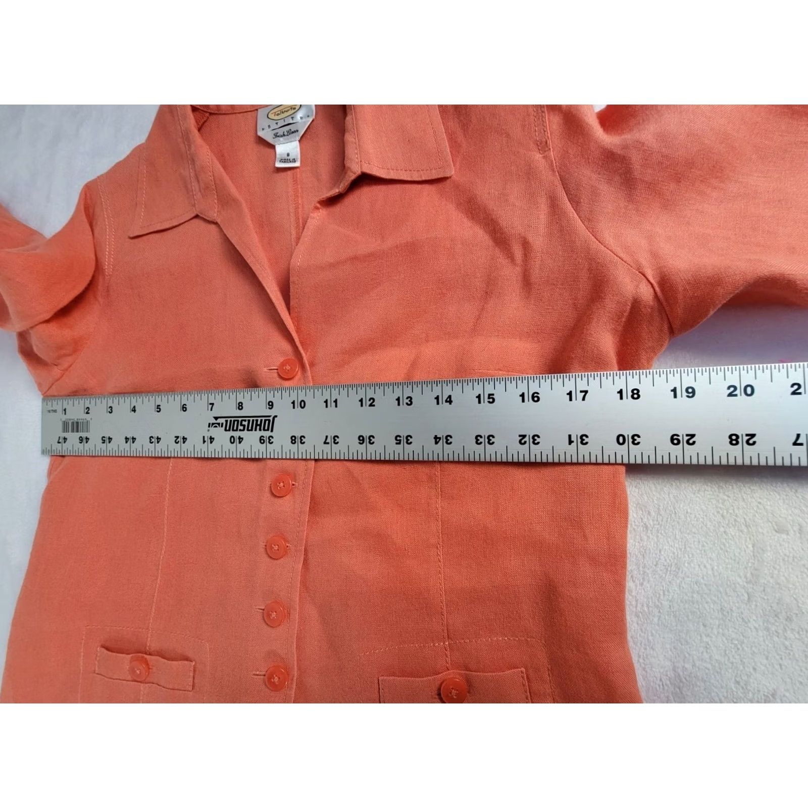 Talbots Talbots Petites Coral Linen Button Front Blazer Jacket 8P Casual Womens Blazer Size M / US 6-8 / IT 42-44 - 6 Thumbnail