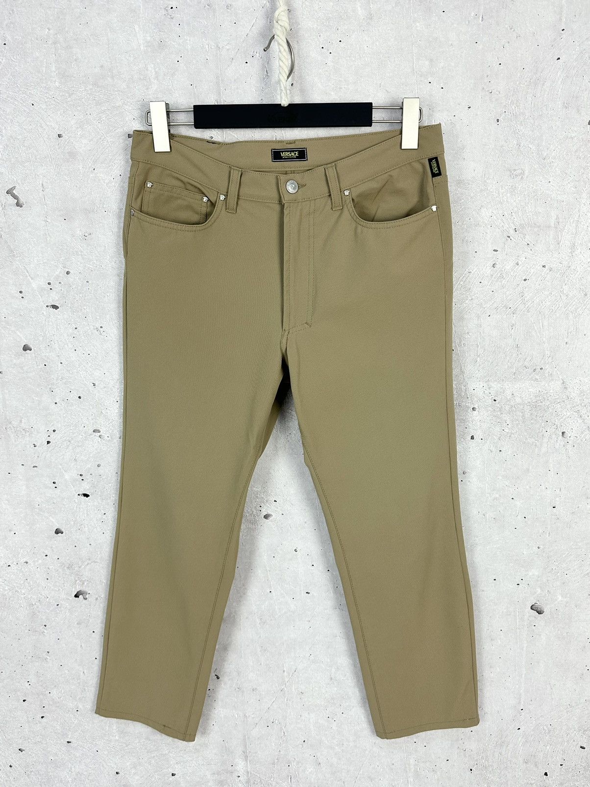 Versace Jeans Couture × Vintage Vintage Versace Jeans Couture Beige Women’s Trousers Size 28" / US 6 / IT 42 - 1 Thumbnail