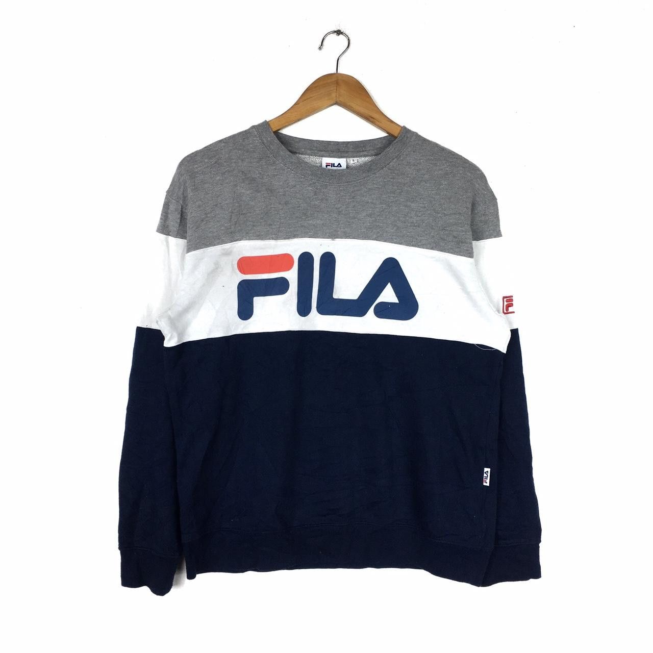 Fila Vintage FILA ITALIA Big Logo Navy Blue Crewneck Sweater Size US L / EU 52-54 / 3 - 1 Thumbnail