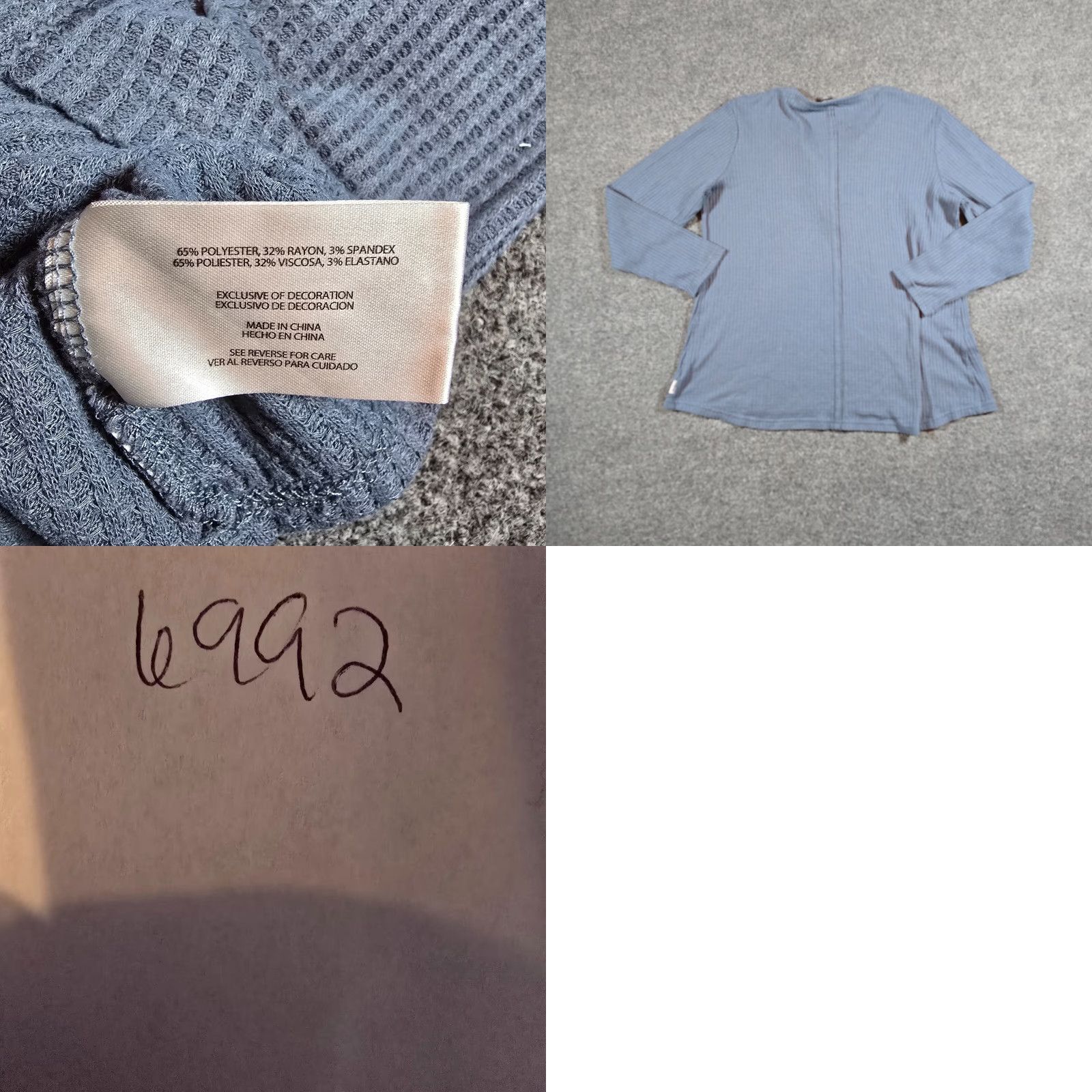 Eddie Bauer Eddie Bauer Women Blouse Shirt L Blue Thermal Embroidered V-Neck Basic Casual Knit Top Size L / US 10 / IT 46 - 8 Thumbnail