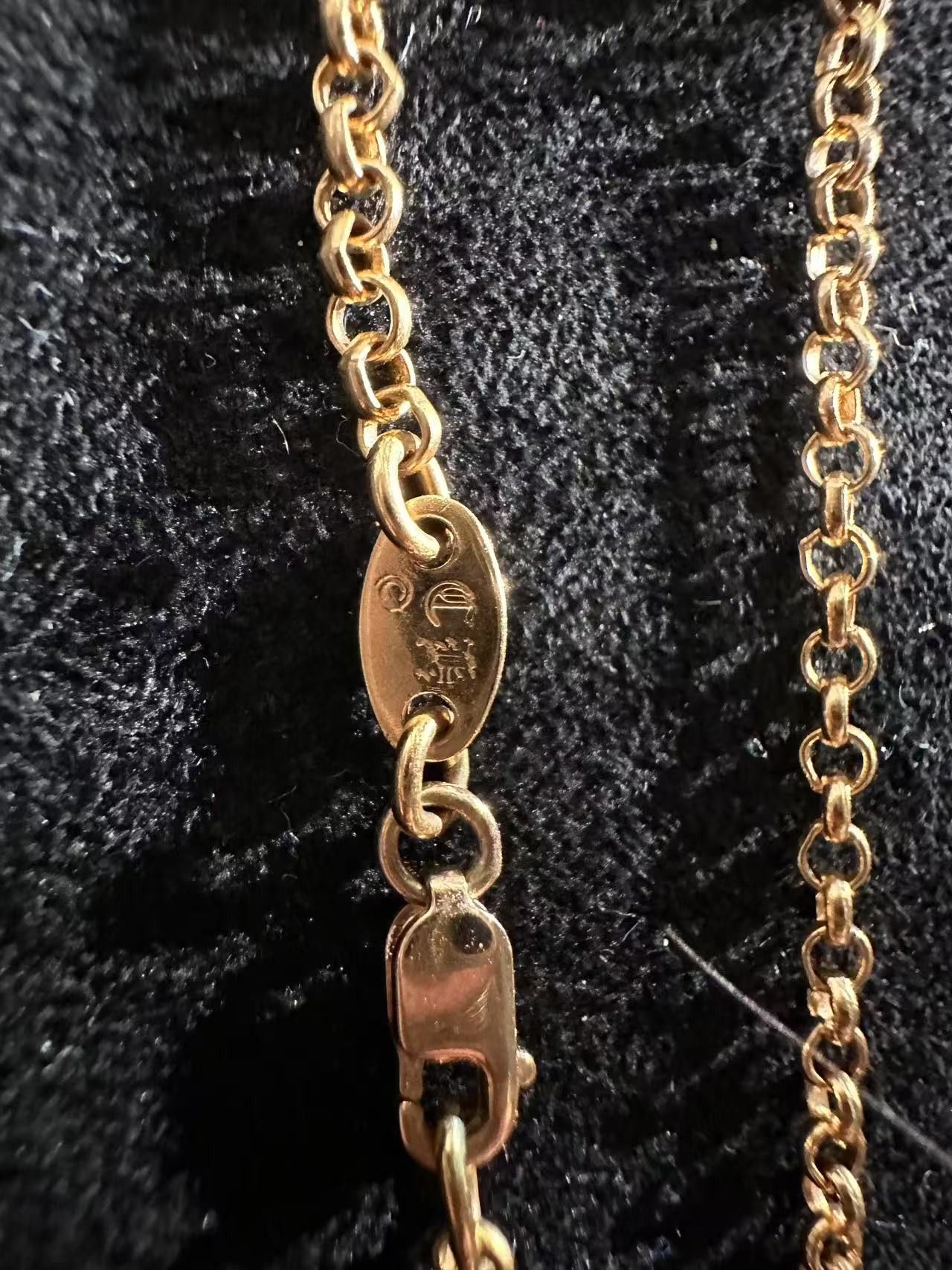 Chrome Hearts Chrome Hearts 22k Gold Emerald Pin Roll Chain Necklace Size ONE SIZE - 8 Thumbnail