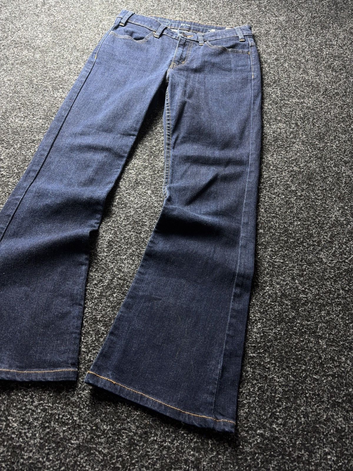 Levi's 00s Retro Levis Flare Jeans Dark Indigo Y2K Bootcut W27 Size 27" / US 4 / IT 40 - 3 Thumbnail
